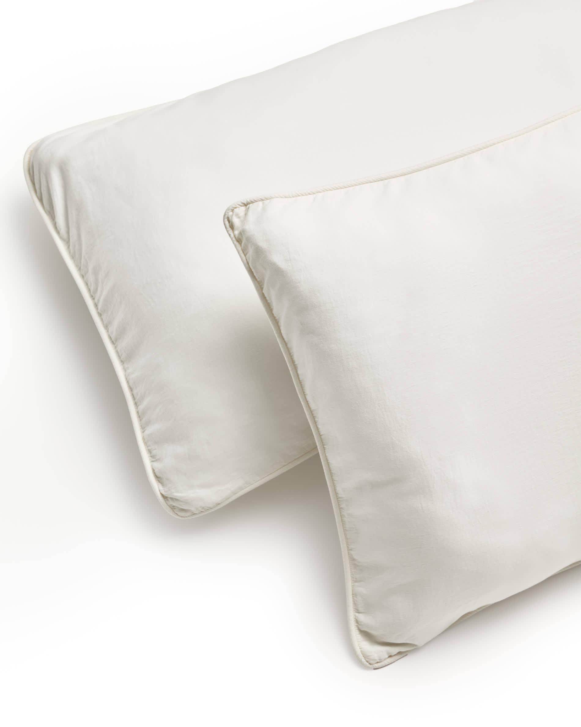 Sirale set of 2 100% cotton sateen pillowcases with washed white finish 50 x 70cm