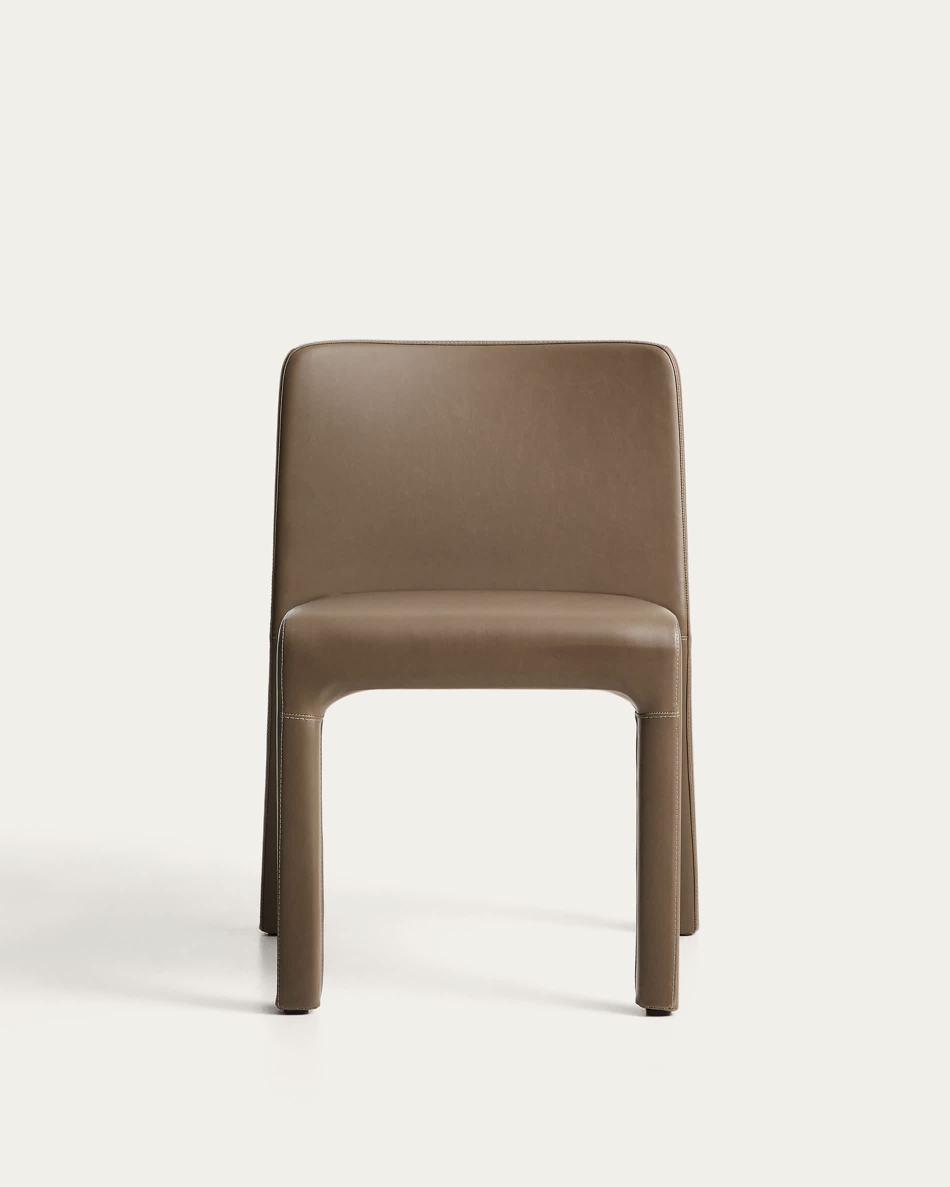 Loria stackable chair in brown polyurethane FSC 100%