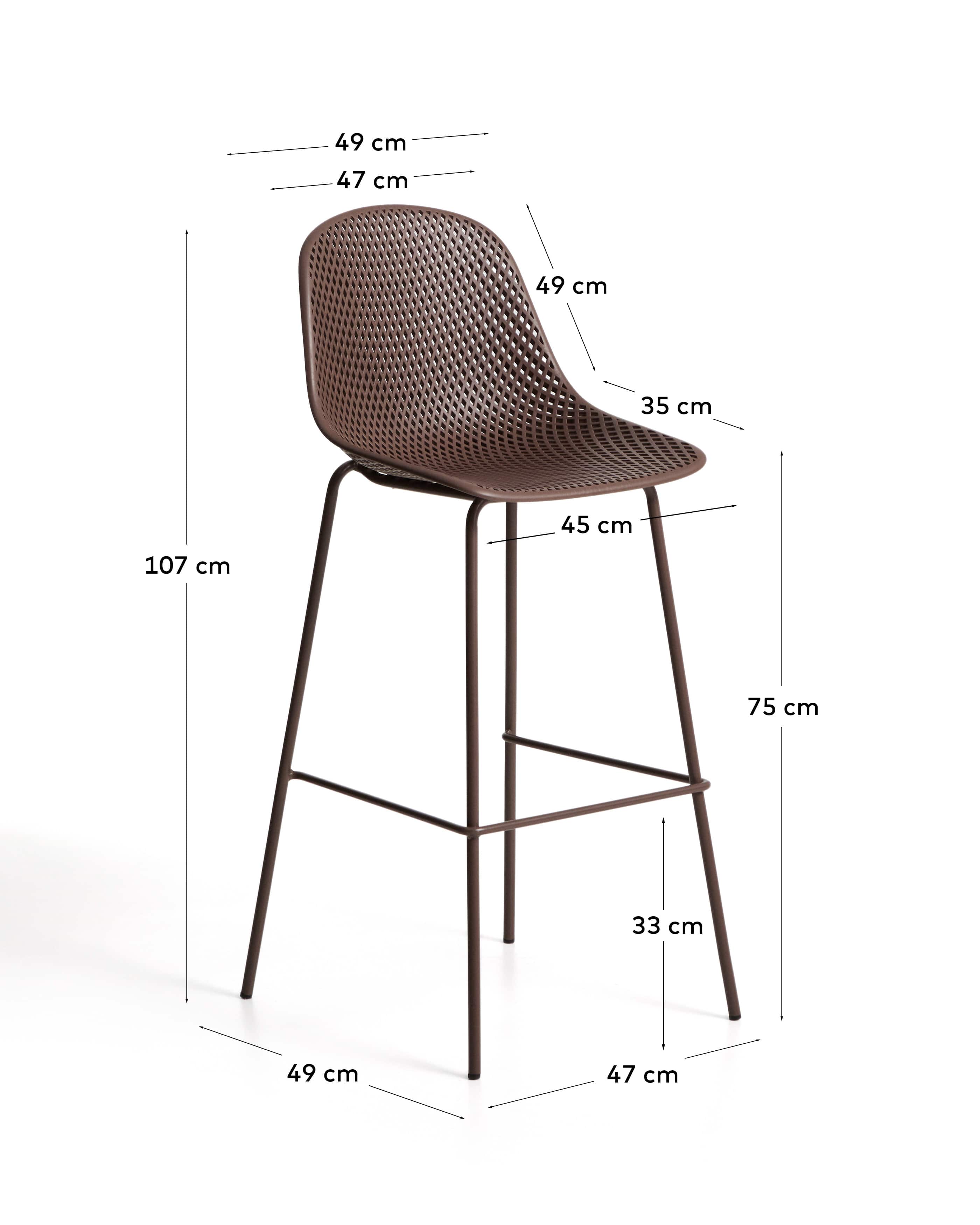 Quinby brown outdoor stool 75cm