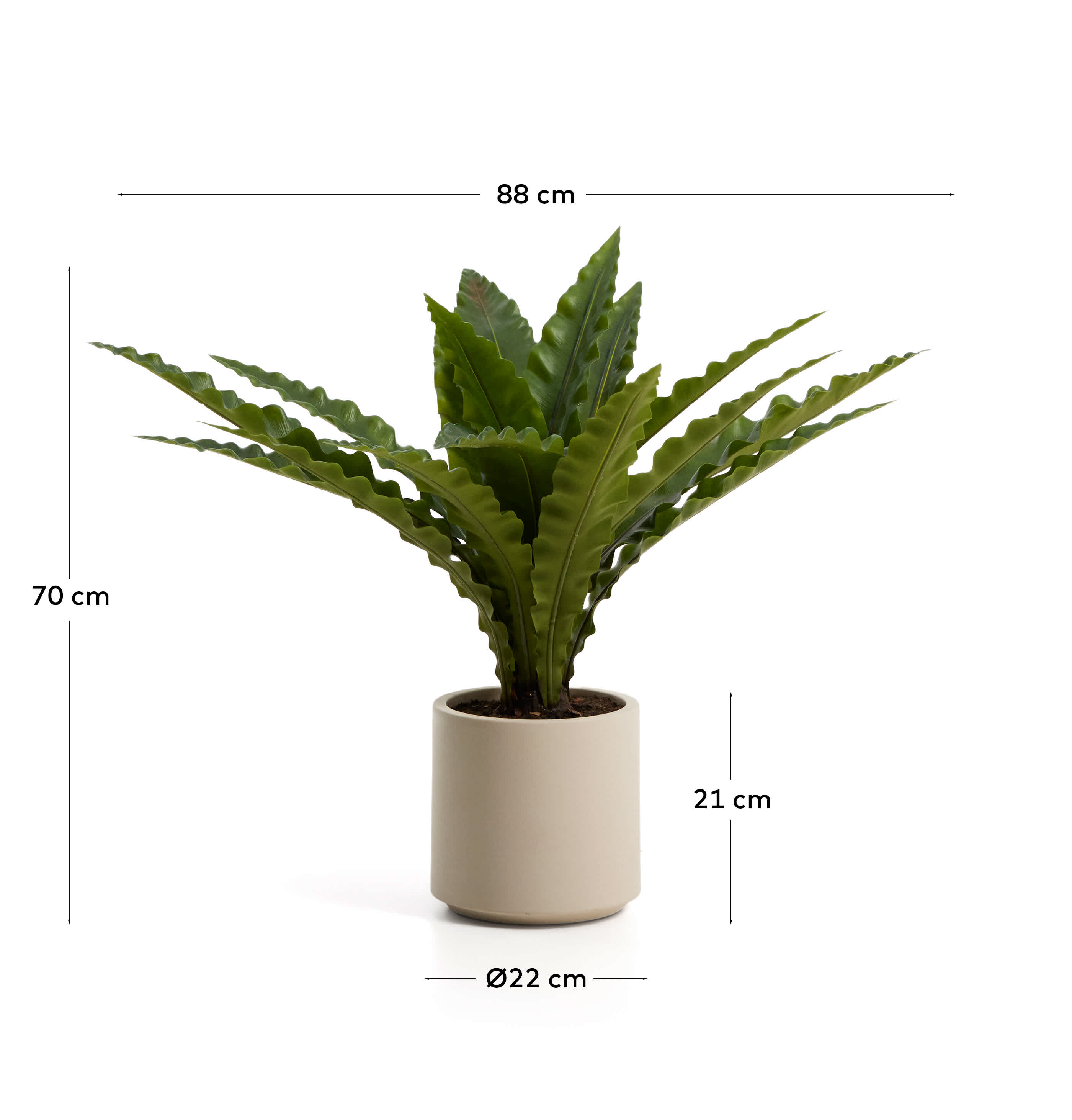 Artificial Neottopteris plant with white pot 70cm