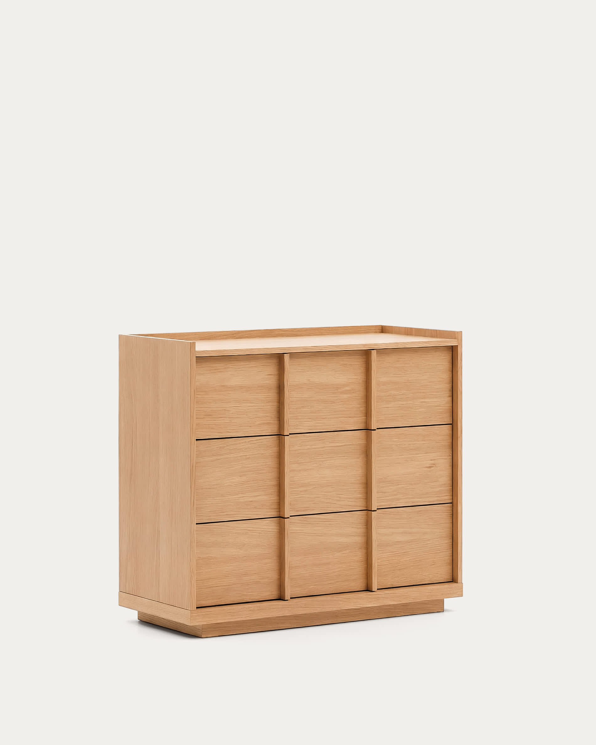 Onix chest of drawers with 3 drawers, oak veneer, natural tone finish, 100 x 78 cm FSC Mix Credit