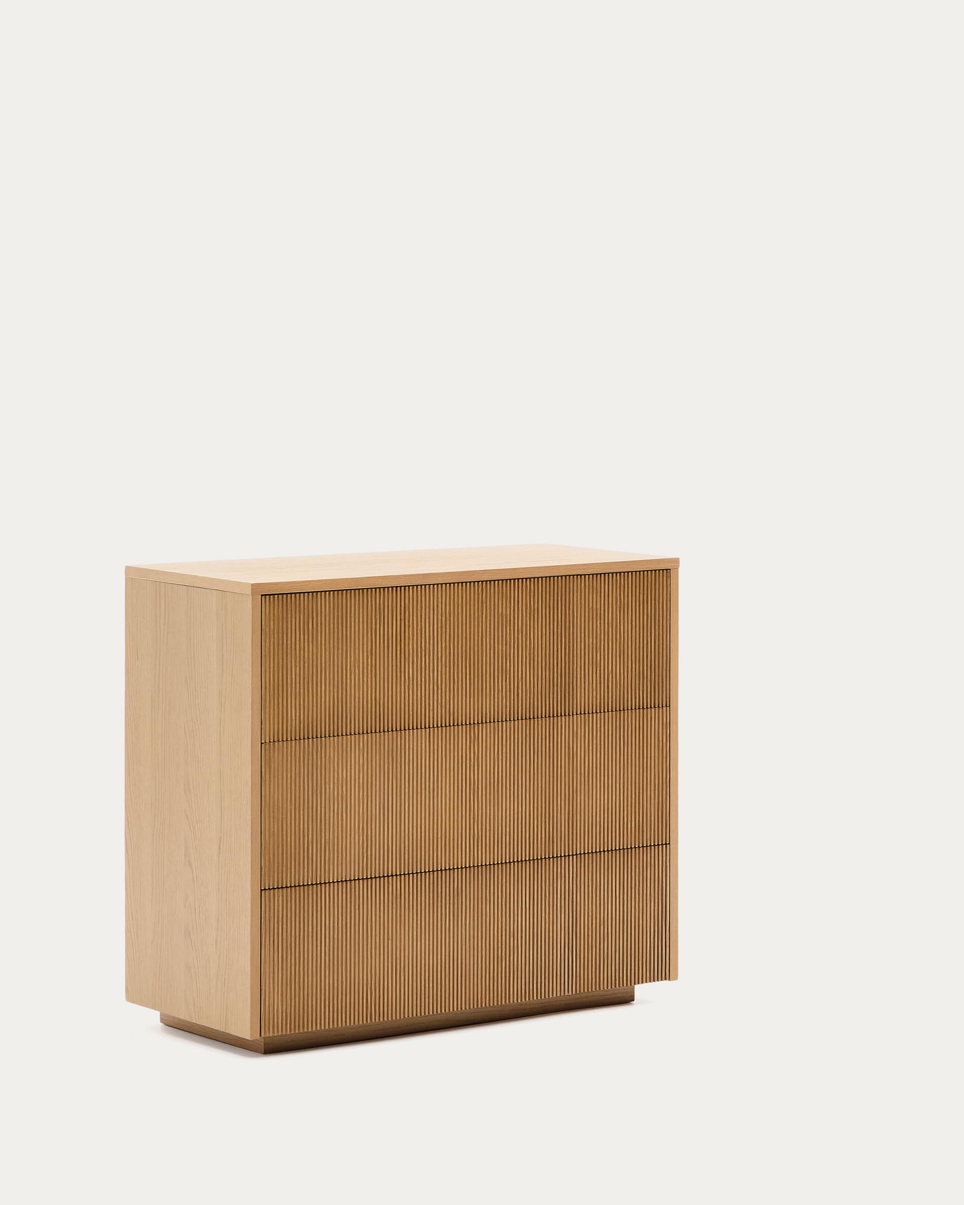 Helvine chest of 3 drawers in oak veneer 90 x 78 cm FSC 100%