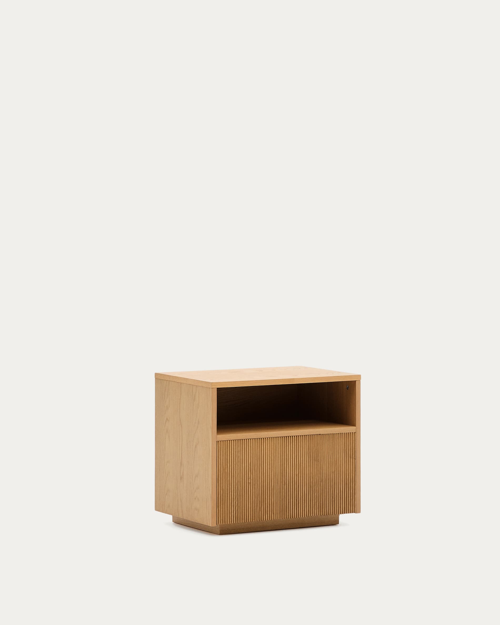 Helvine bedside table with 1 drawer in oak veneer, 60 x 52 cm FSC 100%