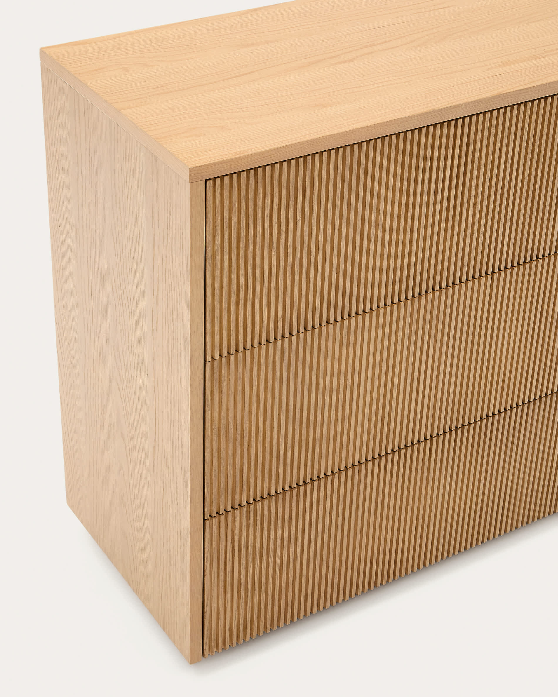 Helvine chest of 3 drawers in oak veneer 90 x 78 cm FSC 100%