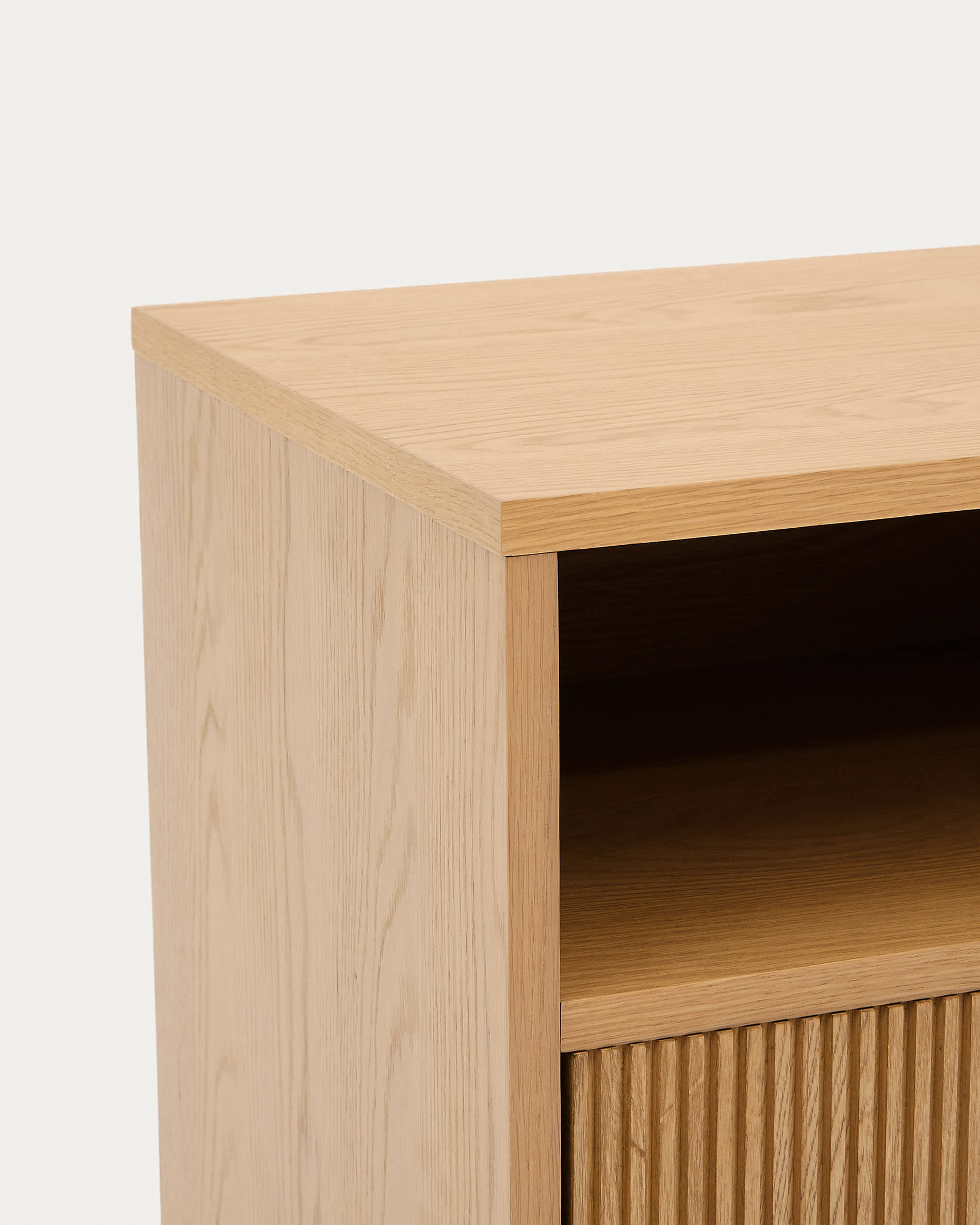Helvine bedside table with 1 drawer in oak veneer, 60 x 52 cm FSC 100%