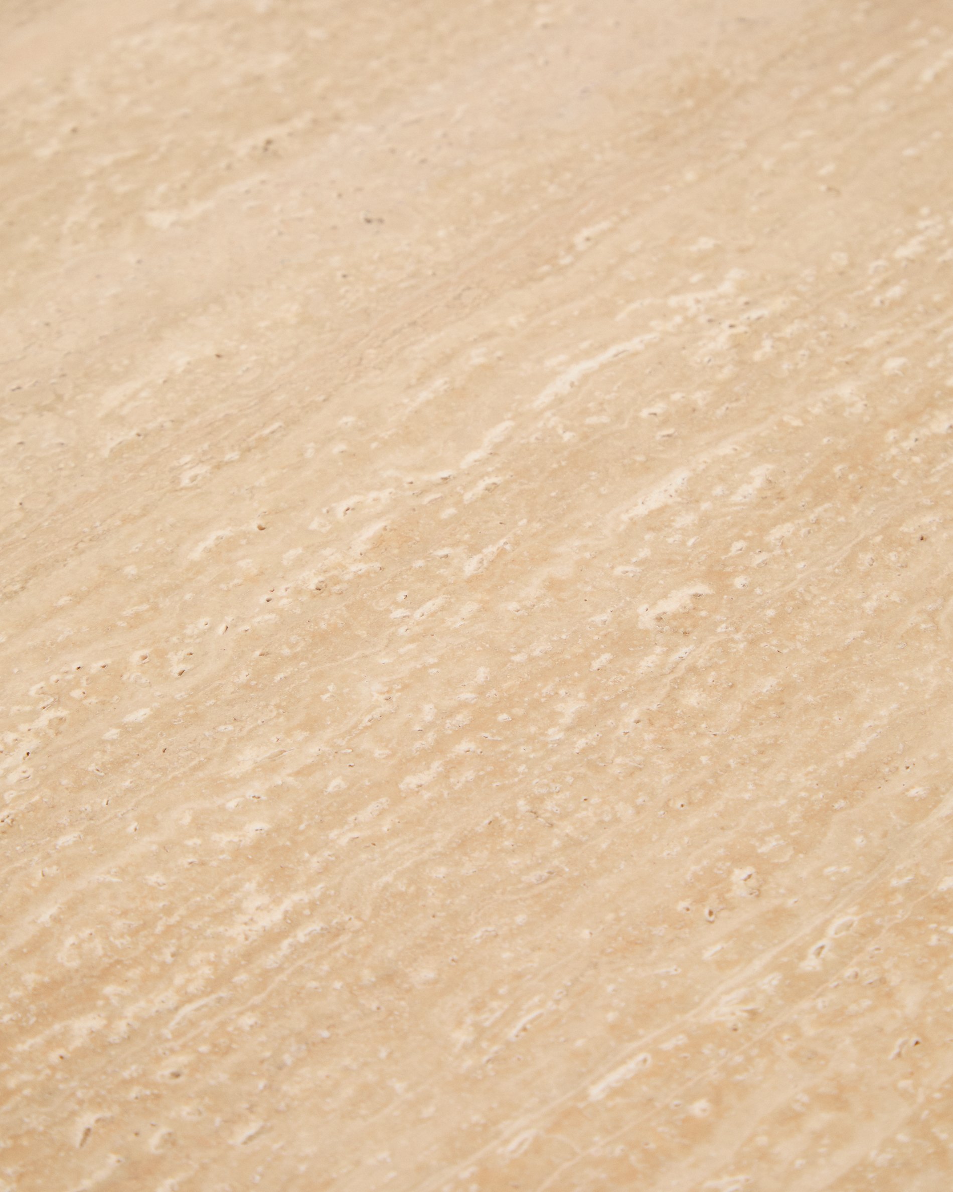 Pirita side table in beige travertine with solid oak wood legs with a natural-coloured finish 71 x 70cm FSC 100%