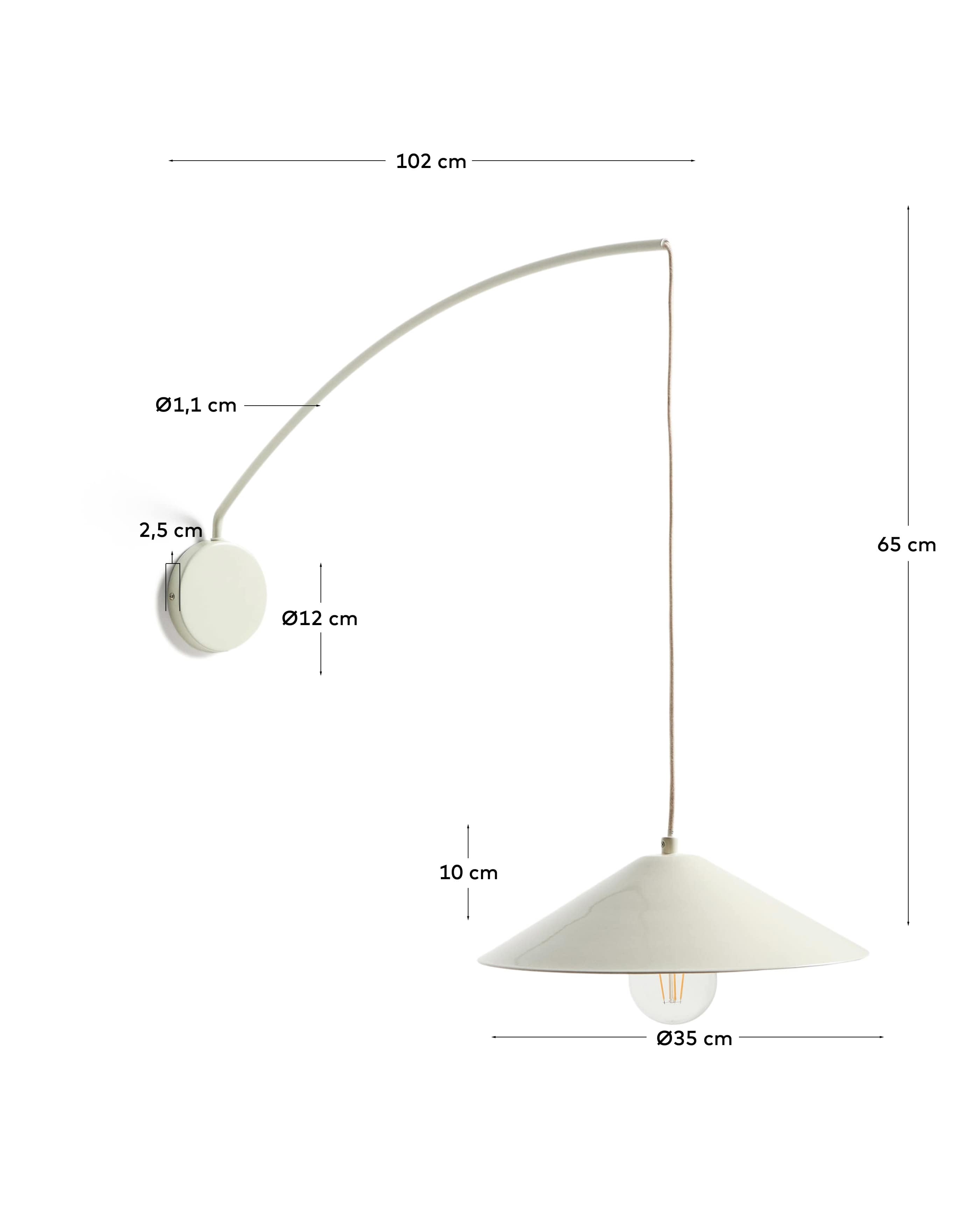 Kally wall lamp in a beige painted finish