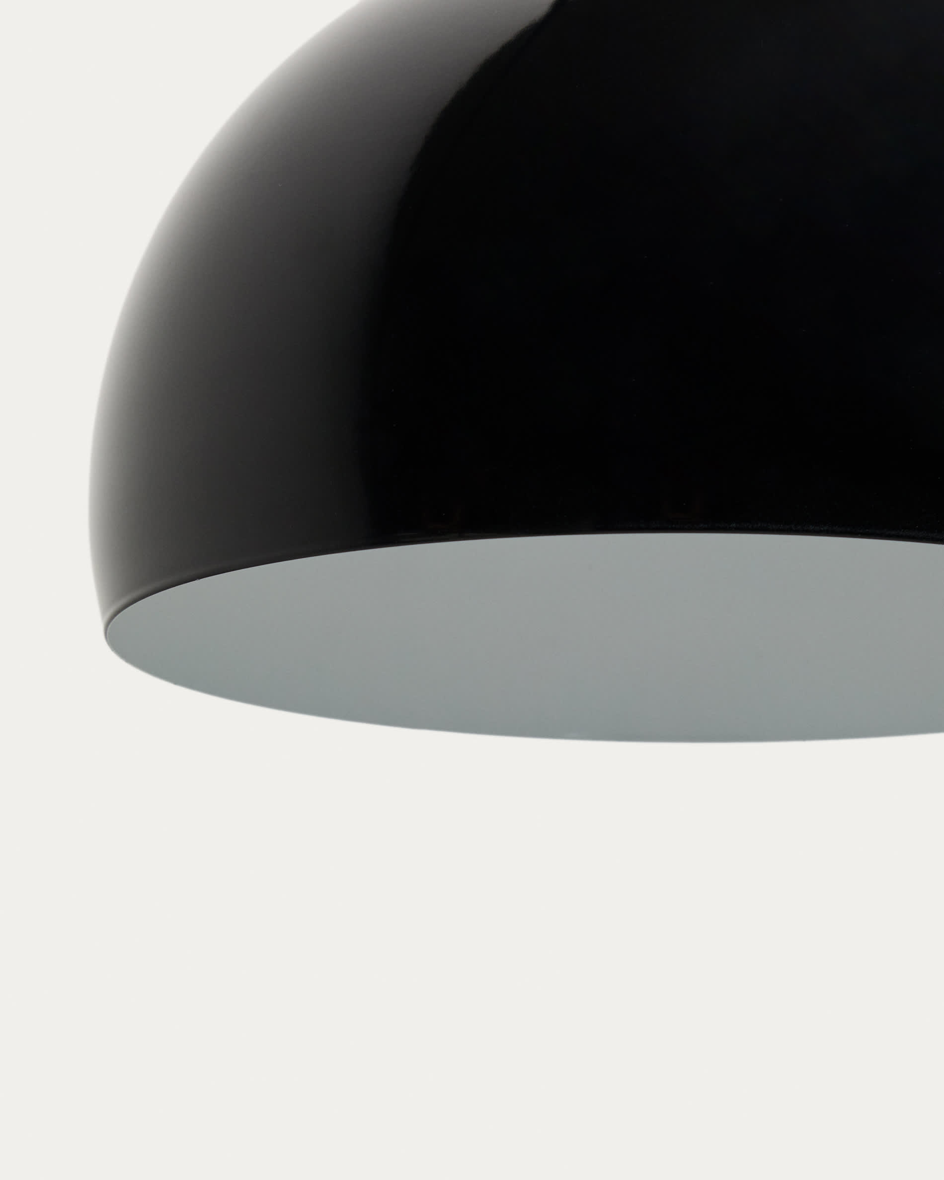Madali floor lamp in steel with glossy black finish and black marble