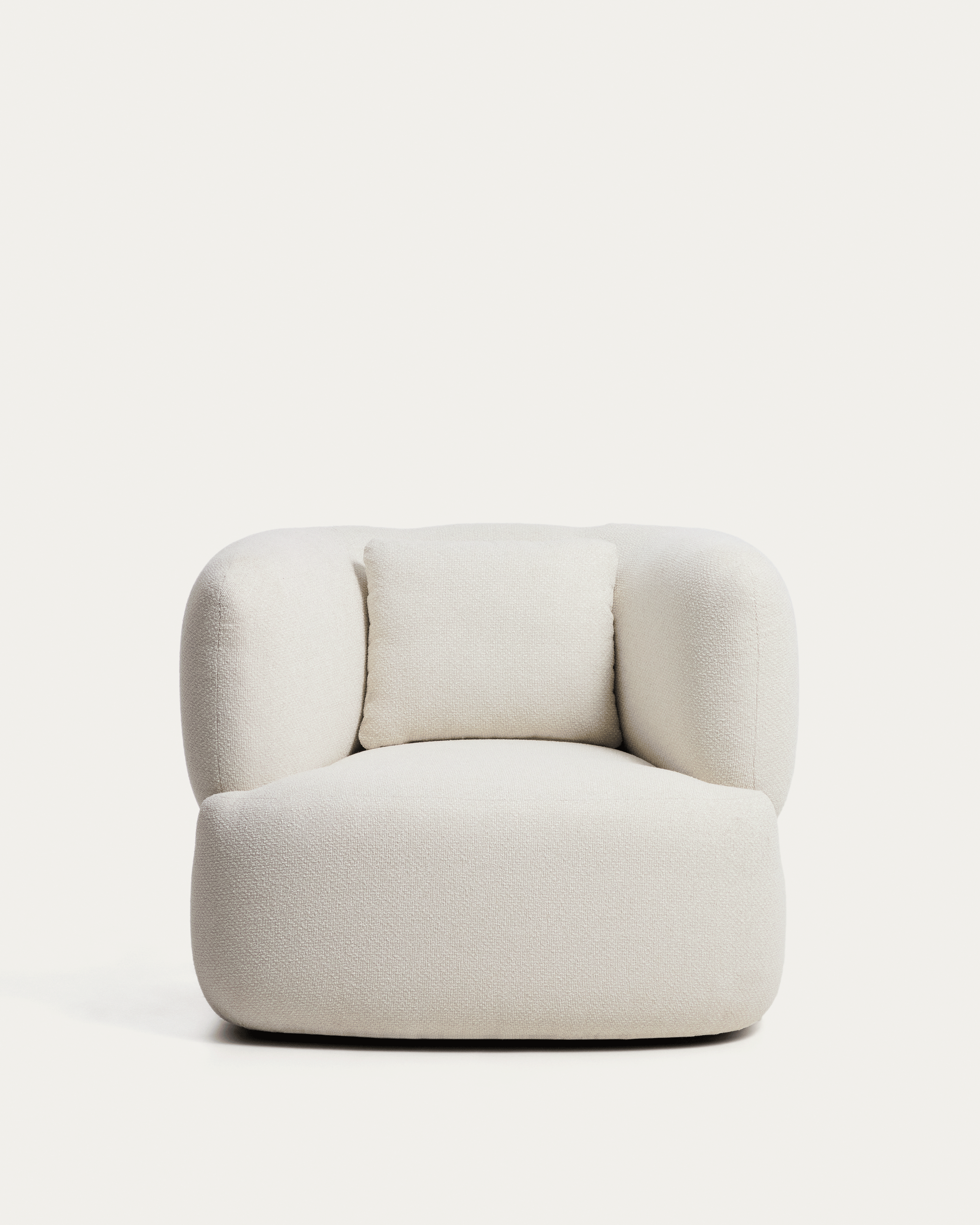 Martina ecru chenille armchair with cushion FSC Mix Credit