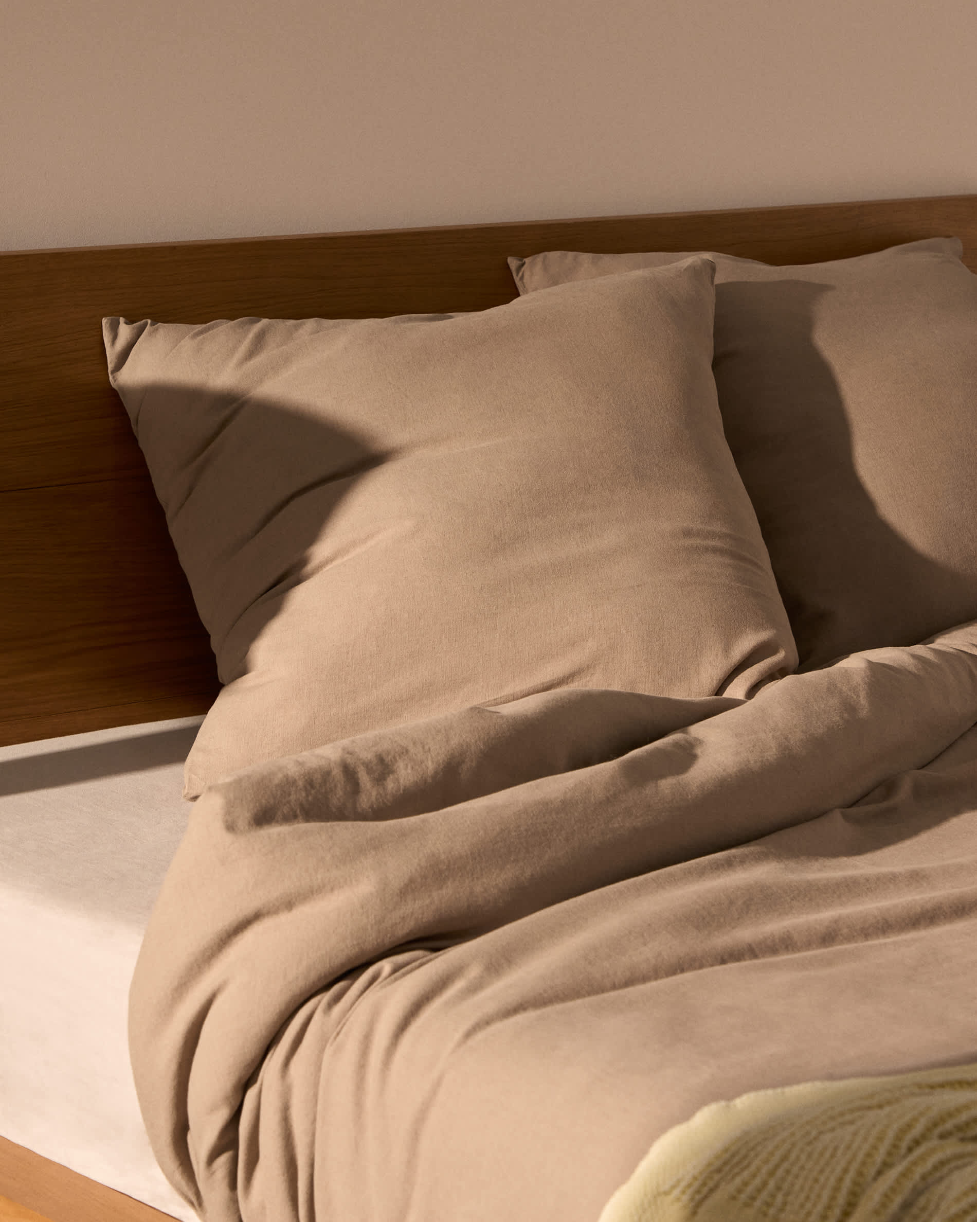 Simmel set of 2 brown linen blend pillowcases 65 x 65 cm