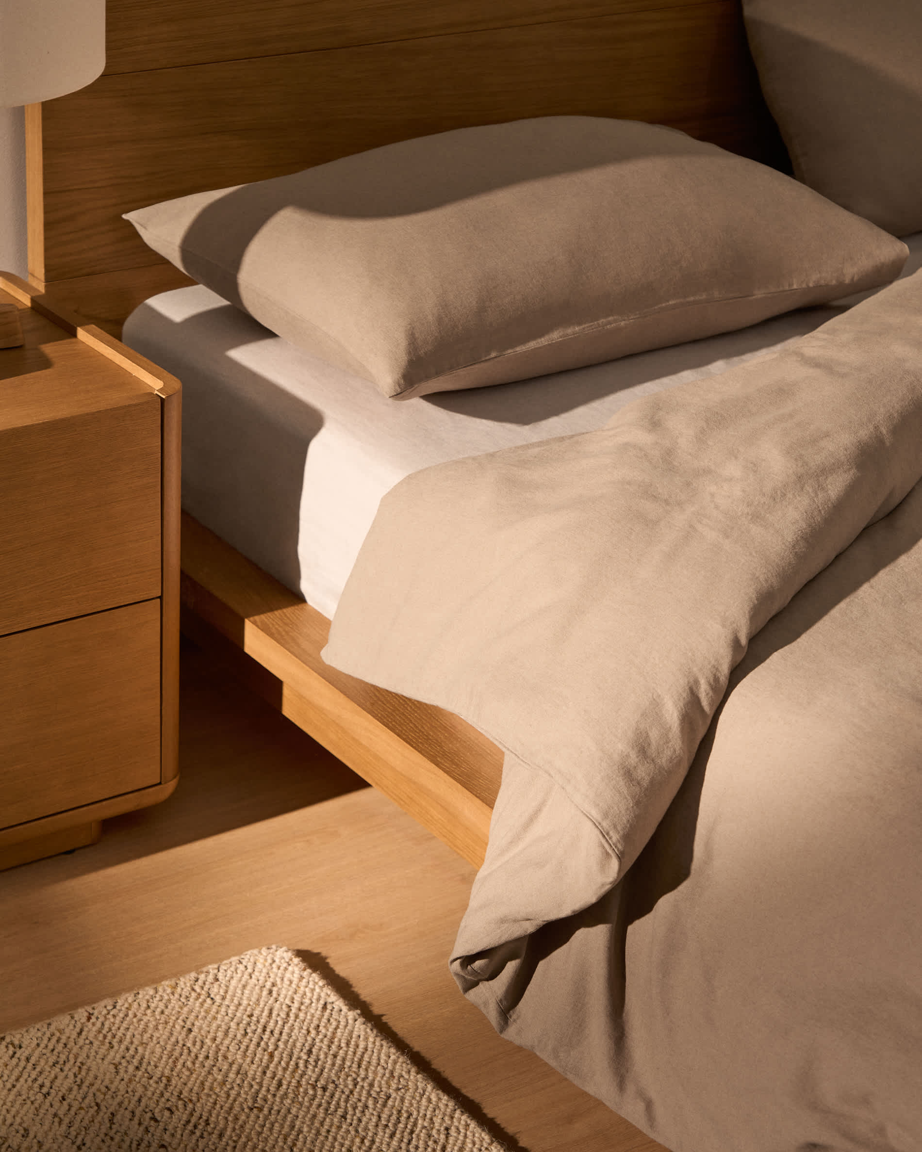 Simmel set of 2 brown linen blend pillowcases 50 x 70 cm
