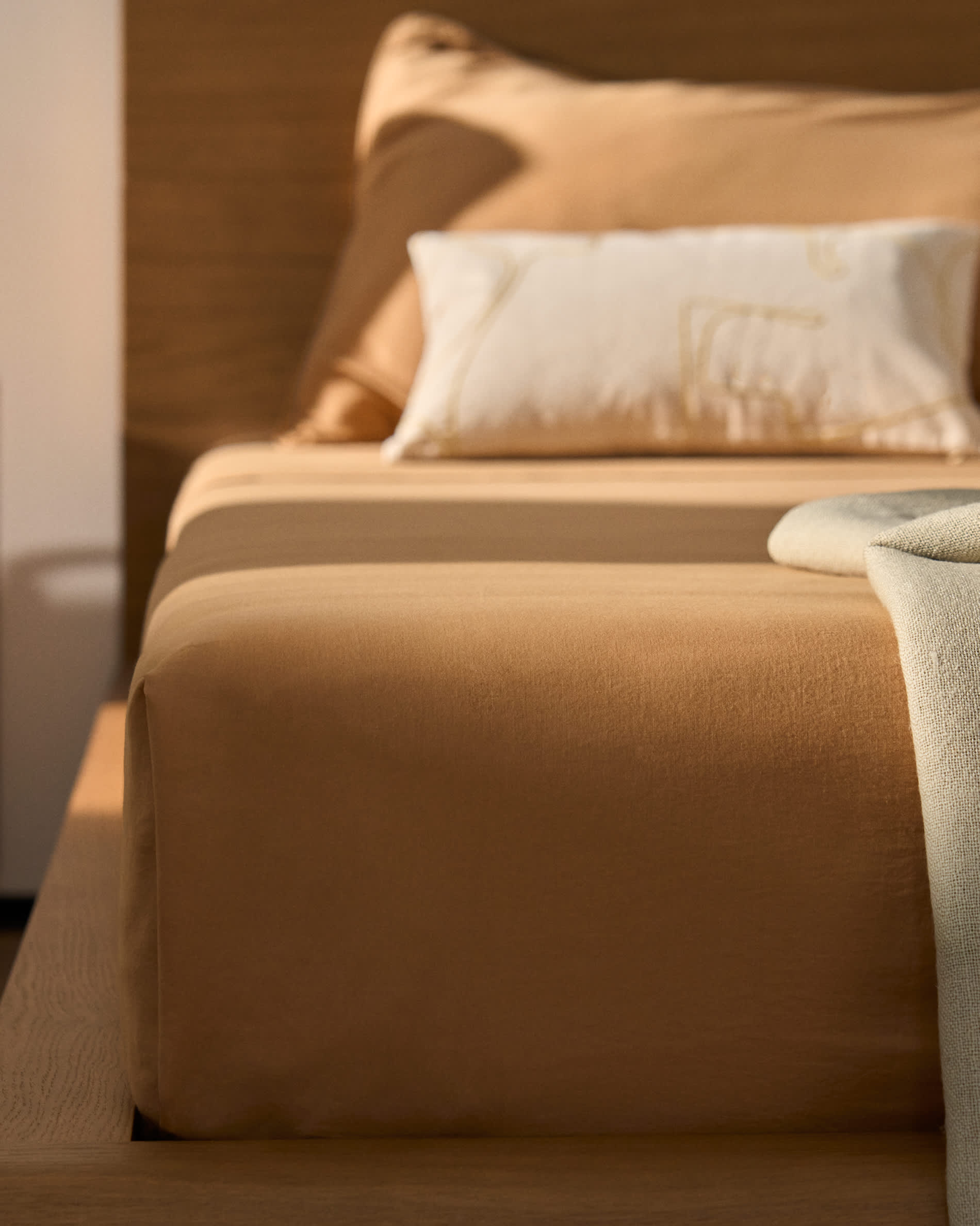 Sirale copper 100% cotton sateen top sheet with washed finish for 150/160 cm bed