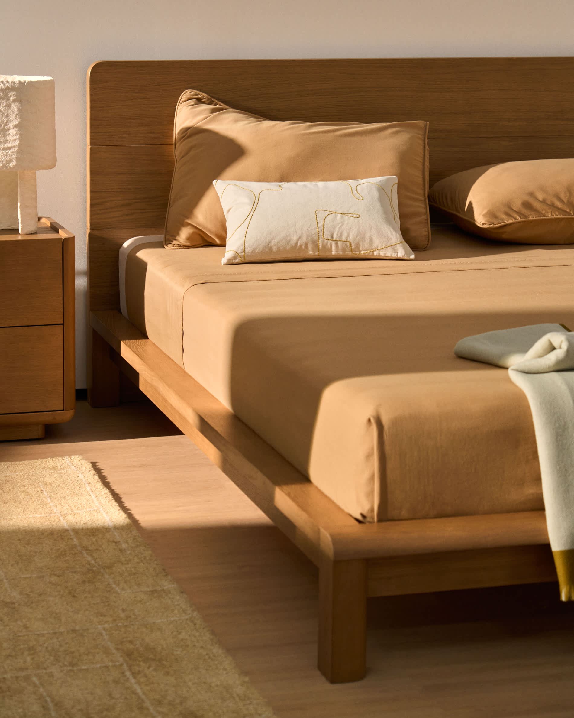 Sirale 100% cotton sateen top sheet with washed finish in copper for 180 cm bed
