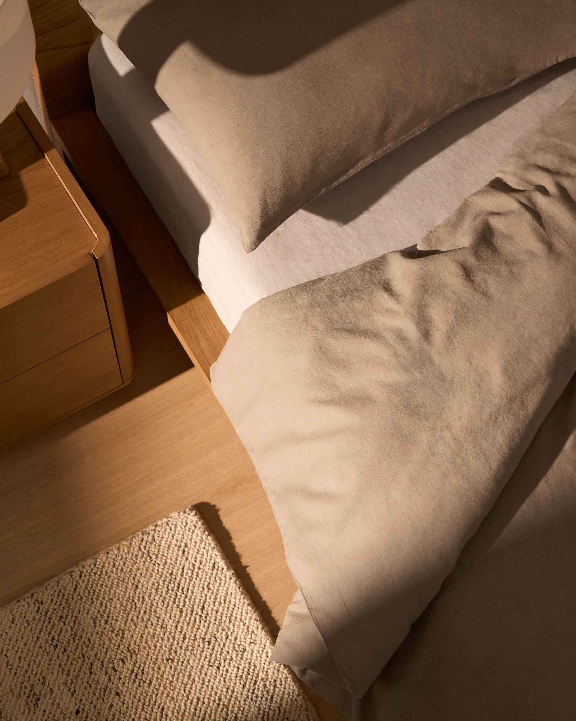 Simmel brown linen blend duvet cover for 90 cm bed