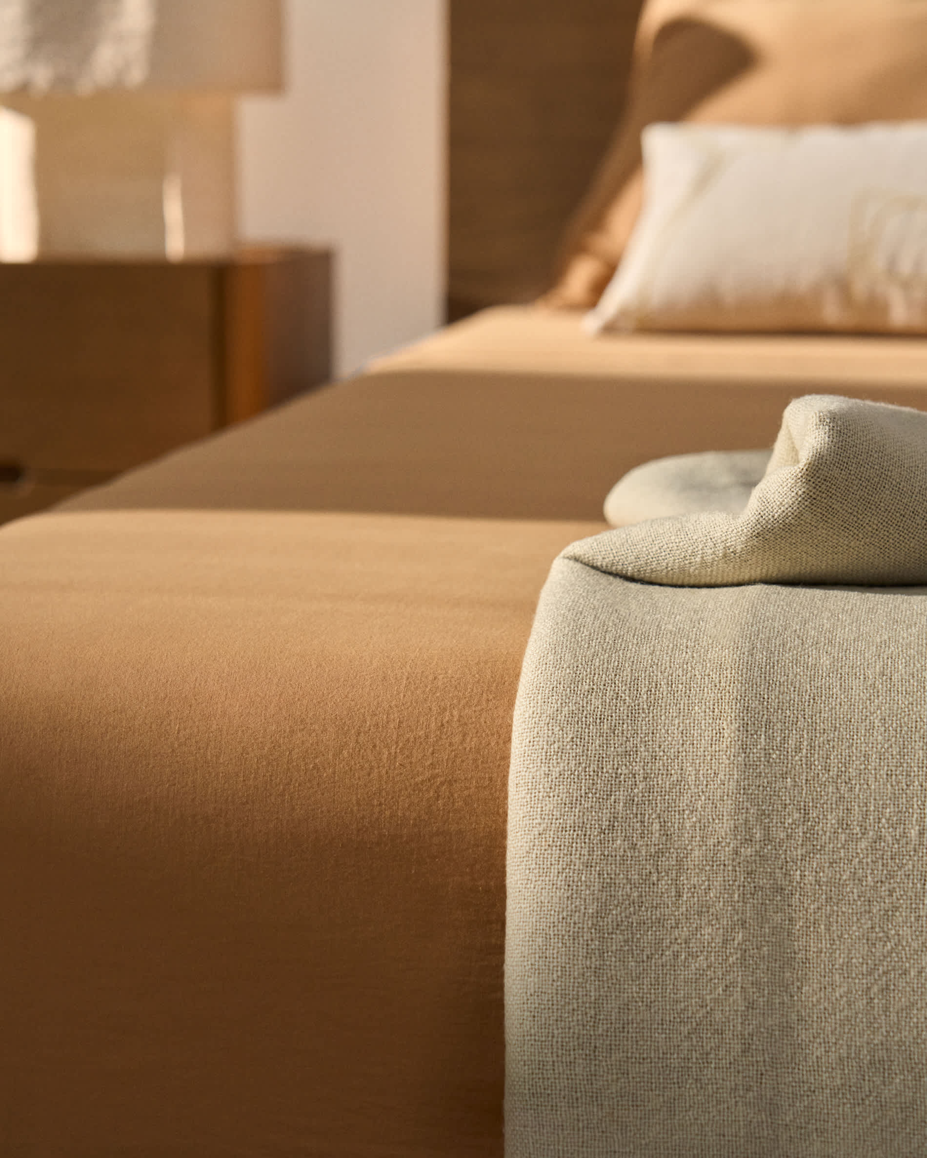 Sirale 100% cotton sateen top sheet with washed finish in copper for 90 cm bed