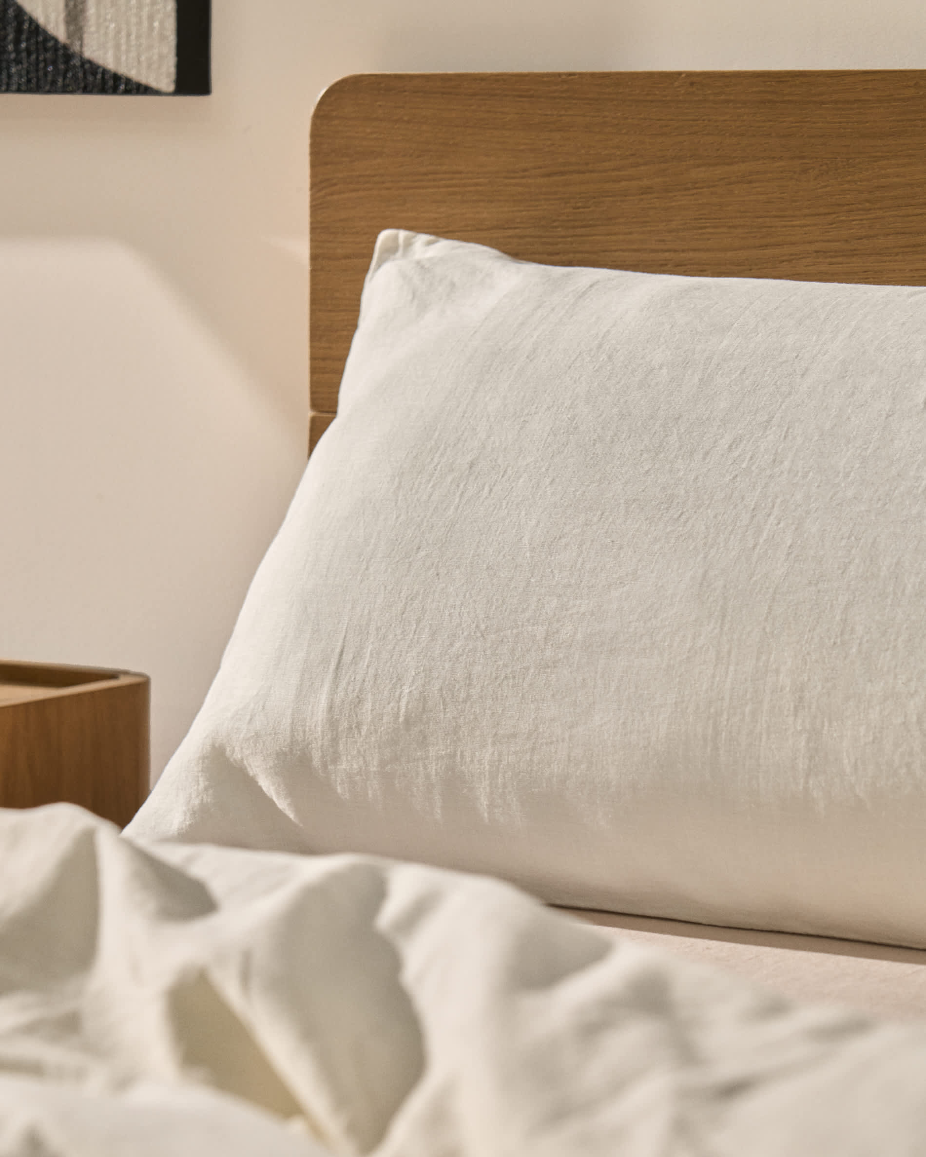 Simmel set of 2 beige linen blend pillow cases 50 x 70cm