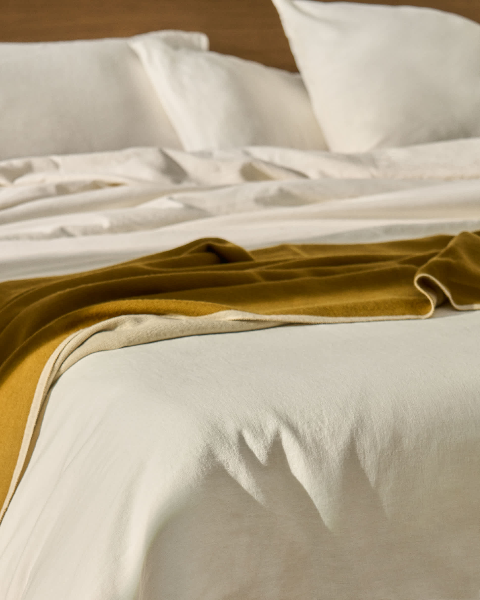 Simmel duvet cover and pillowcase set in ecru linen blend for 150 cm bed