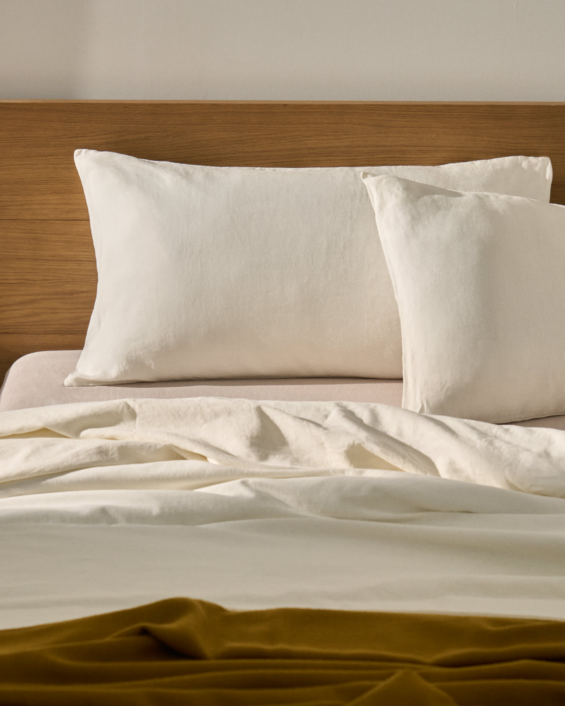 Simmel set of 2 beige linen blend pillow cases 50 x 70cm