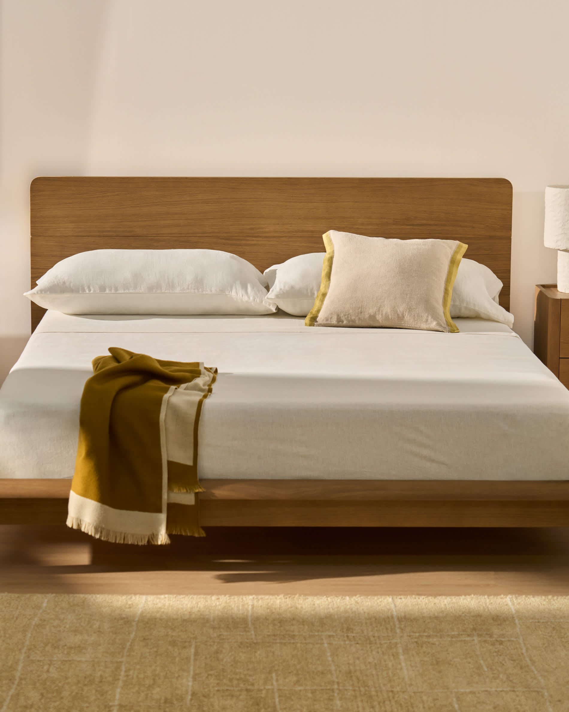 Simmel ecru linen blend top sheet for 180 cm bed