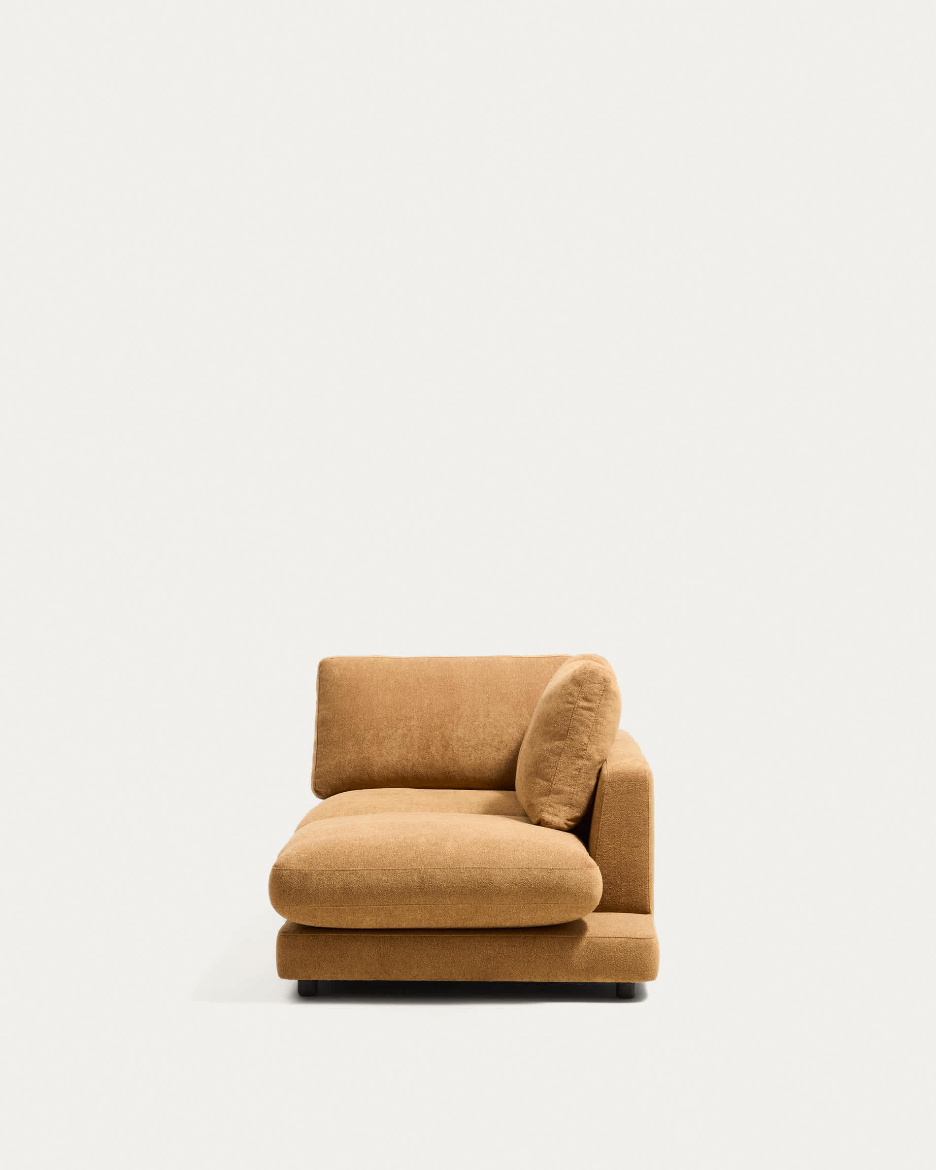 Gala chaise longue module right side in mustard micro bouclé