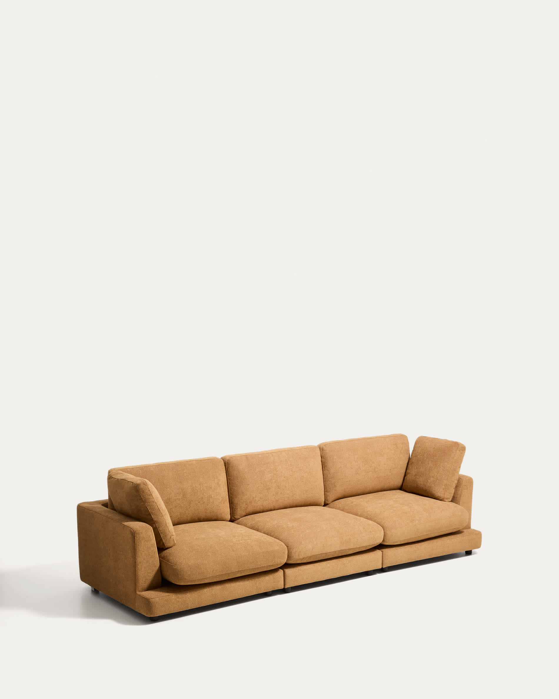 Gala 4-seater sofa in mustard micro bouclé FSC Mix Credit 300cm