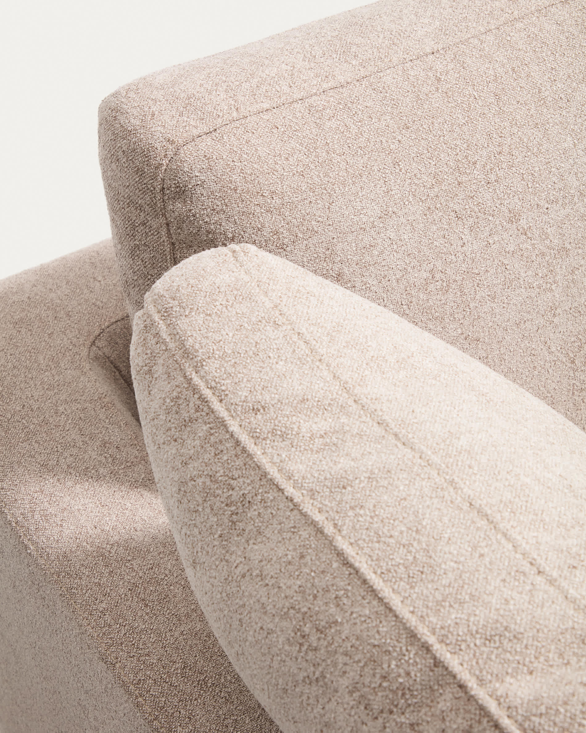 Gala 3-seater sofa in beige micro bouclé FSC Mix Credit 210cm