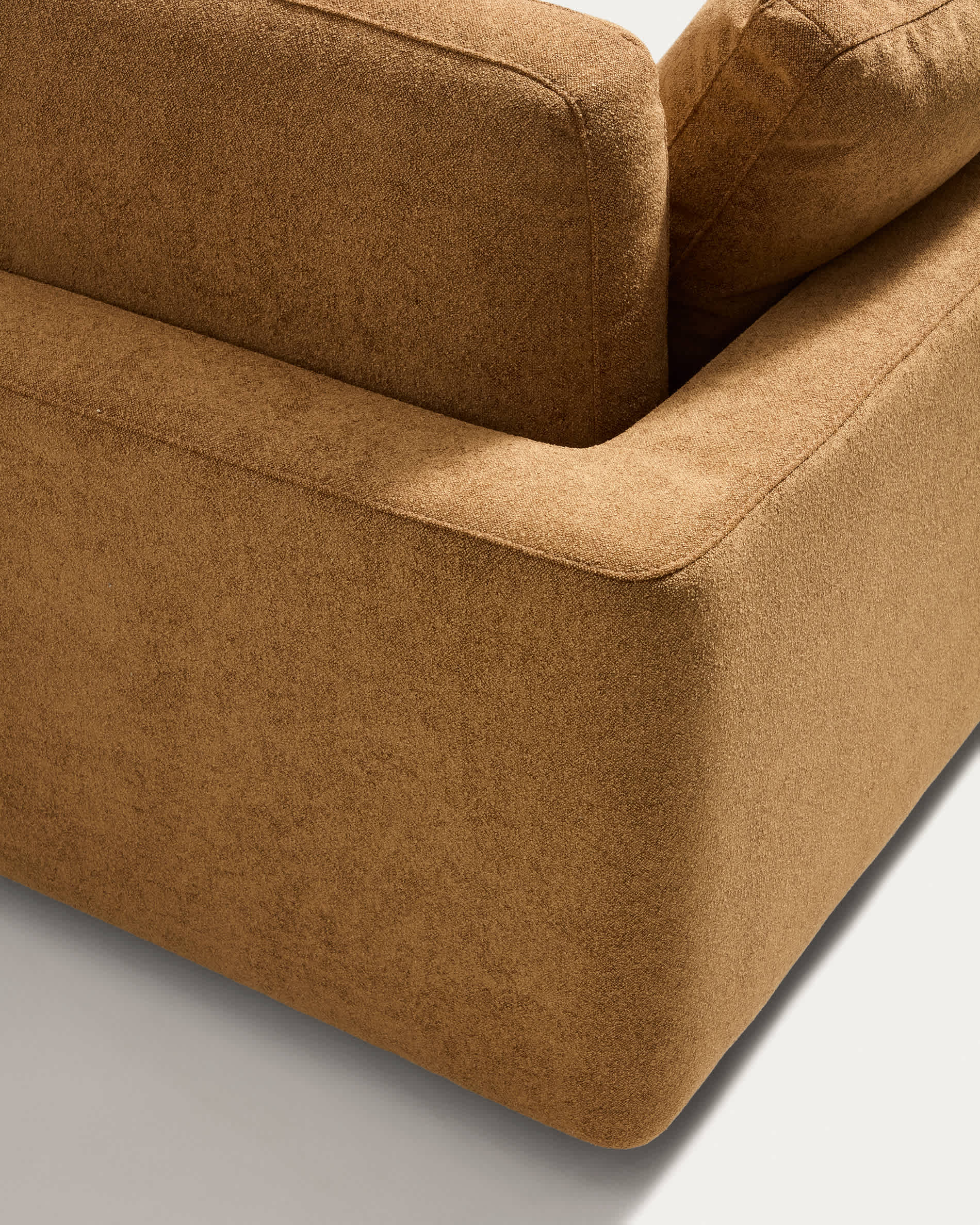 Gala 6-seater corner sofa in mustard micro bouclé FSC Mix Credit 300 x 300cm