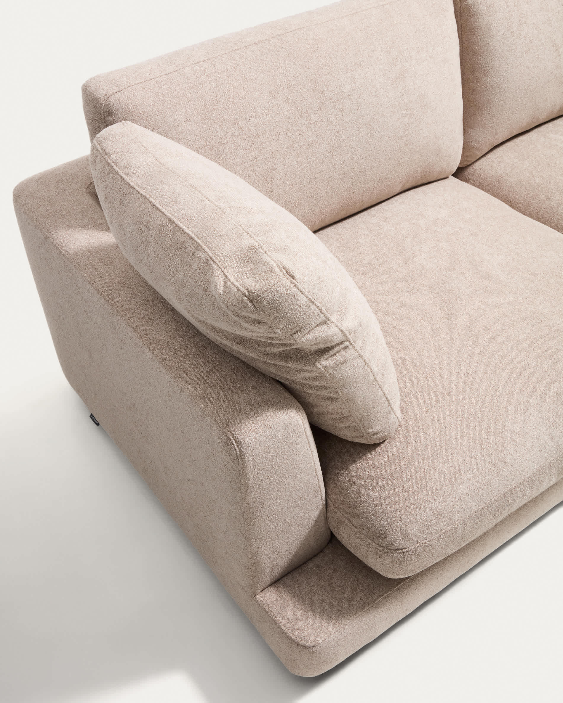 Gala 6-seater corner sofa in beige micro bouclé FSC Mix Credit 300 x 300cm