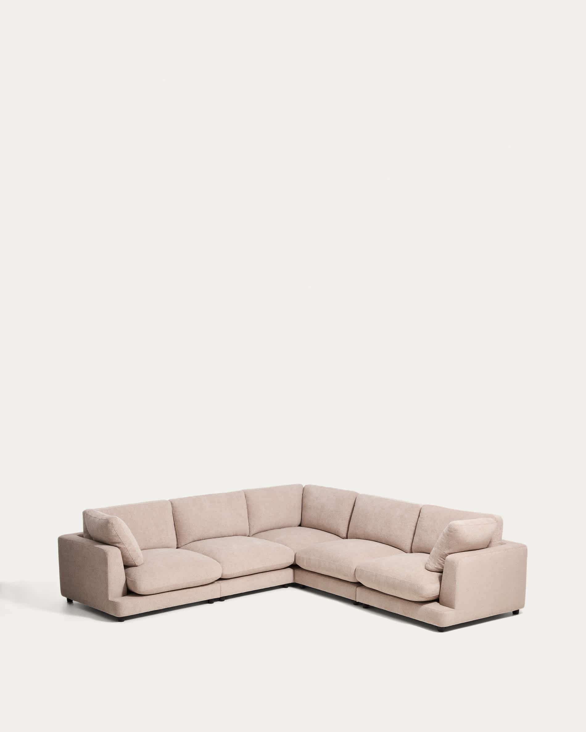 Gala 6-seater corner sofa in beige micro bouclé FSC Mix Credit 300 x 300cm