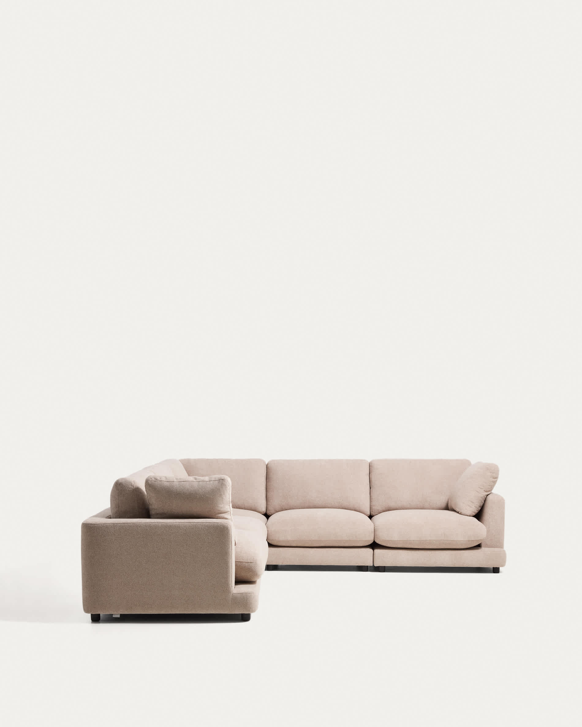 Gala 6-seater corner sofa in beige micro bouclé FSC Mix Credit 300 x 300cm