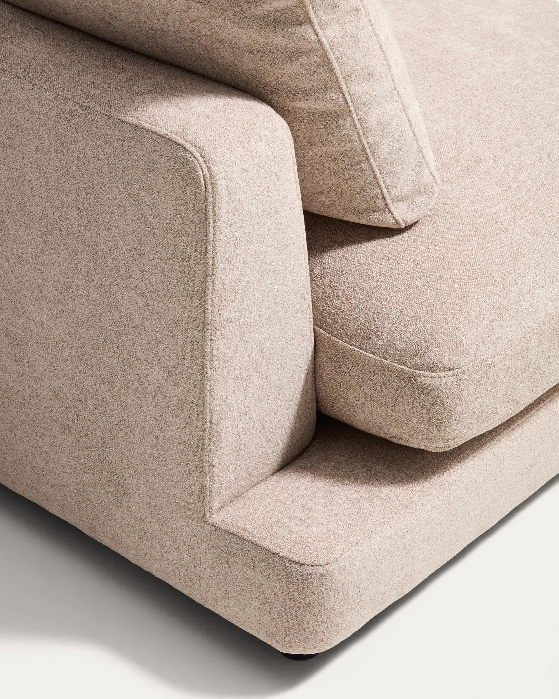Gala 6-seater corner sofa in beige micro bouclé FSC Mix Credit 300 x 300cm