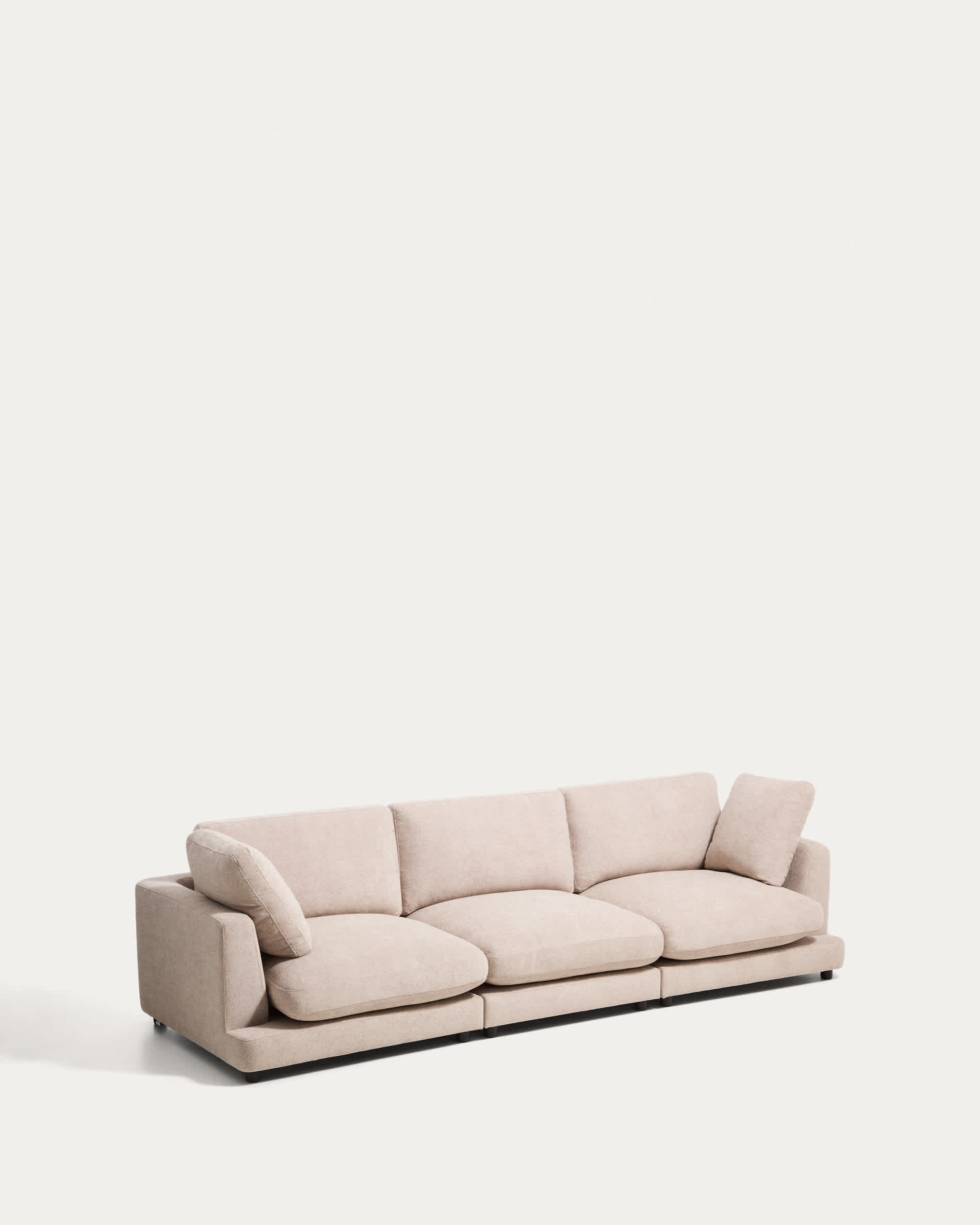 Gala 4-seater sofa in beige micro bouclé FSC Mix Credit 300cm
