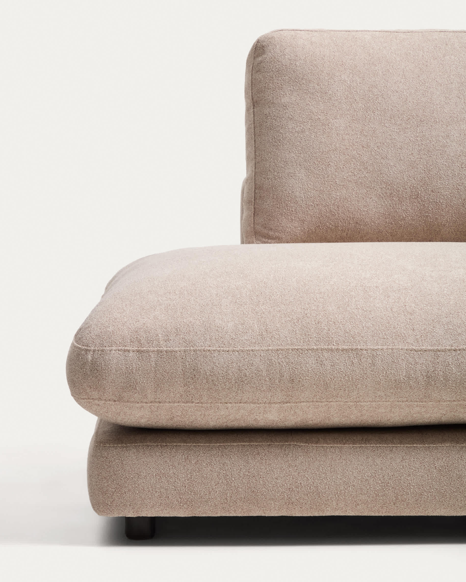 Gala 4-seater modular sofa with end module left side in beige micro bouclé FSC Mix Credit 315cm