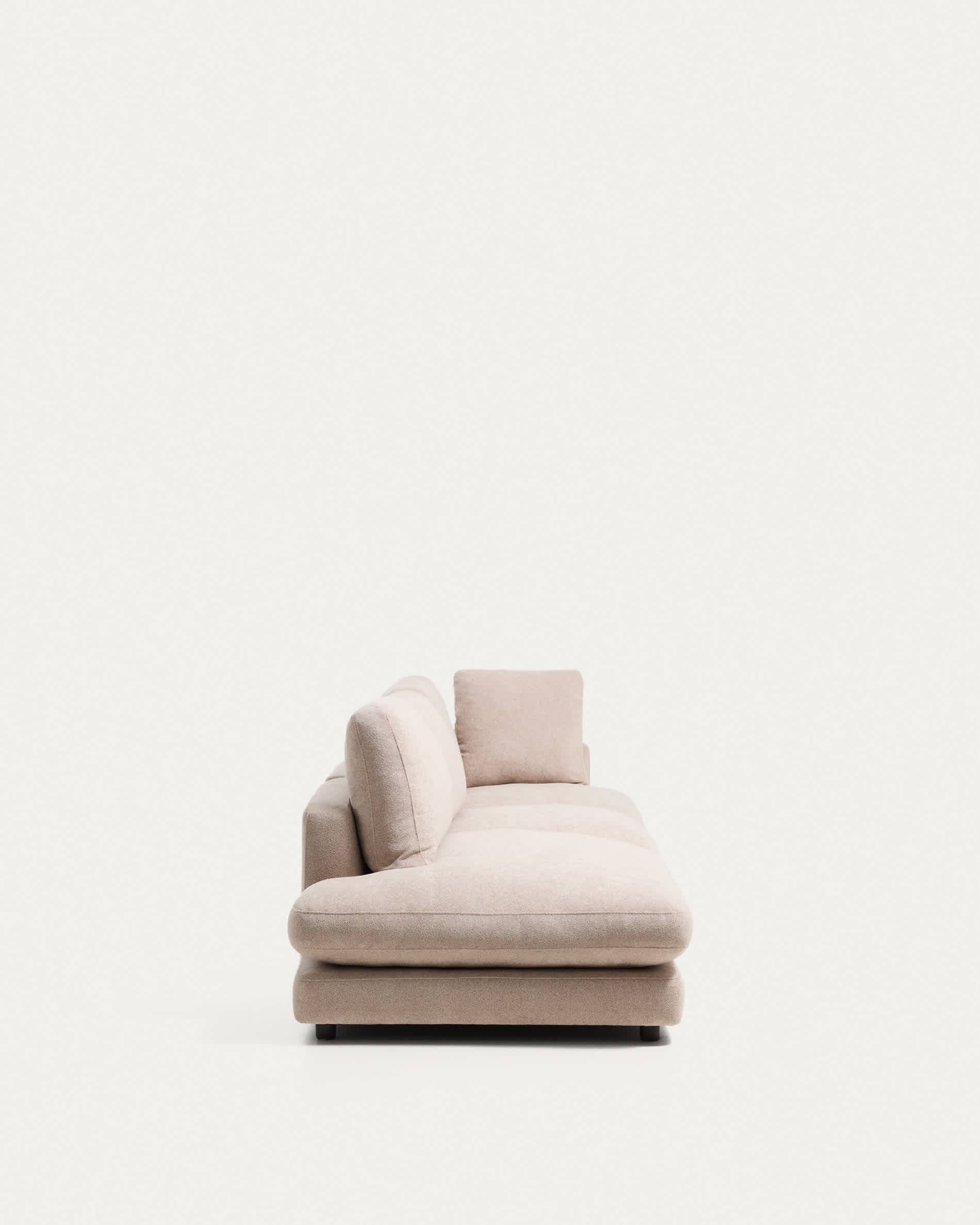 Gala 4-seater modular sofa with end module left side in beige micro bouclé FSC Mix Credit 315cm