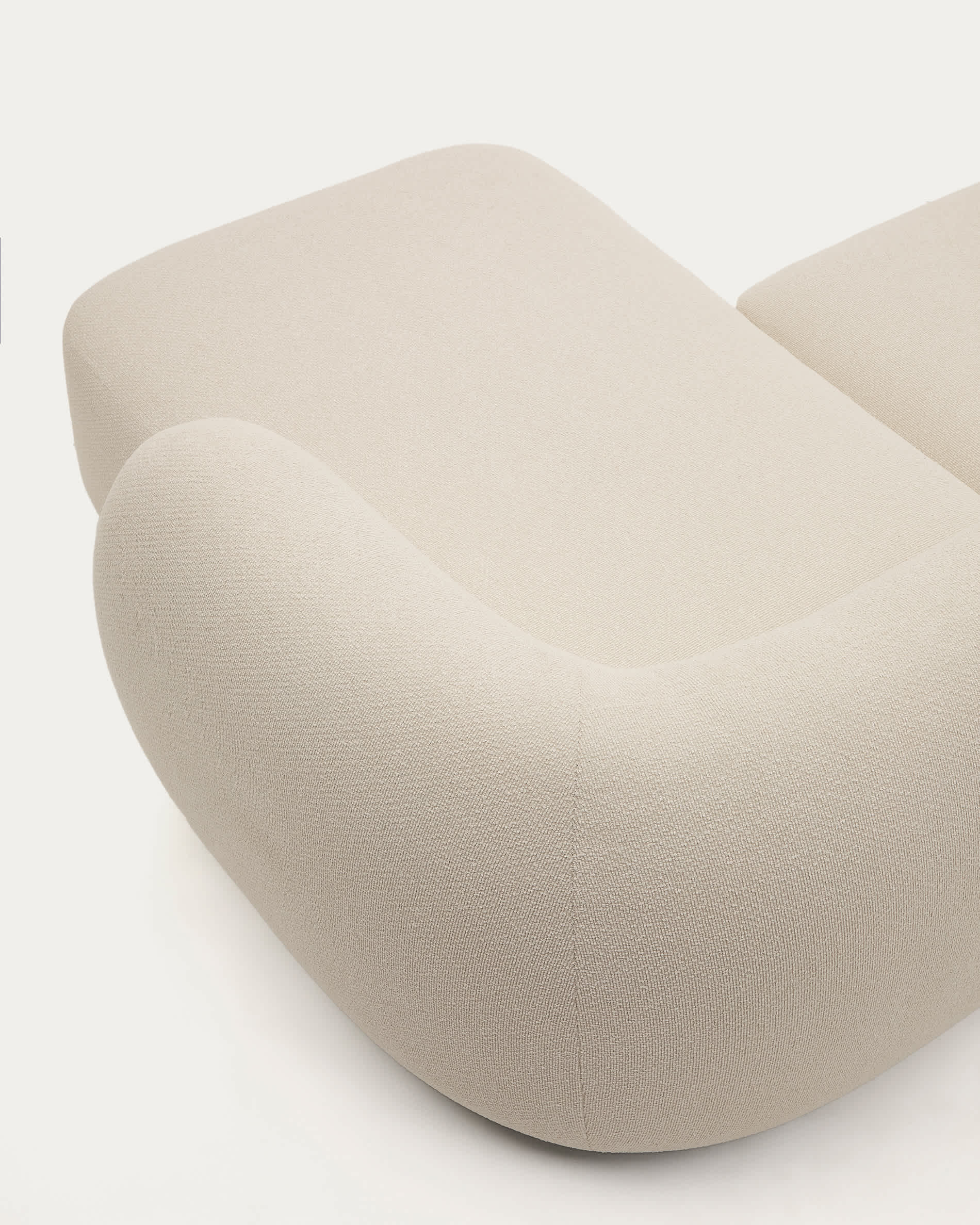 Martina ecru chenille 3-seater modular sofa with right chaise longue 287cm