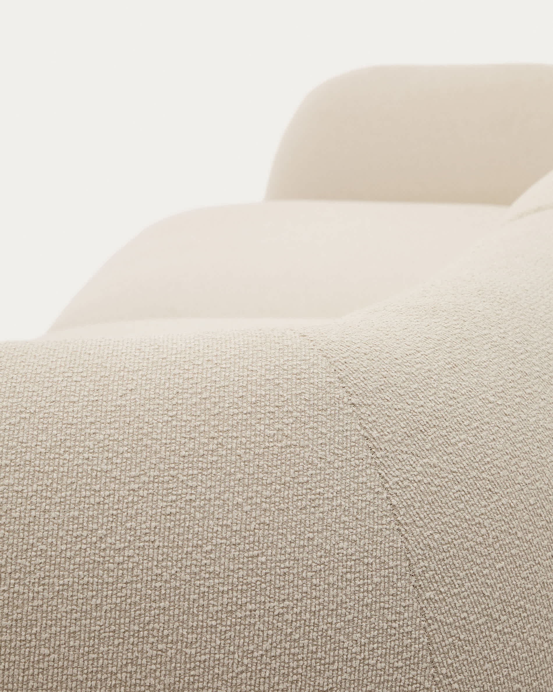 Martina ecru chenille 3-seater modular sofa with right chaise longue 287cm