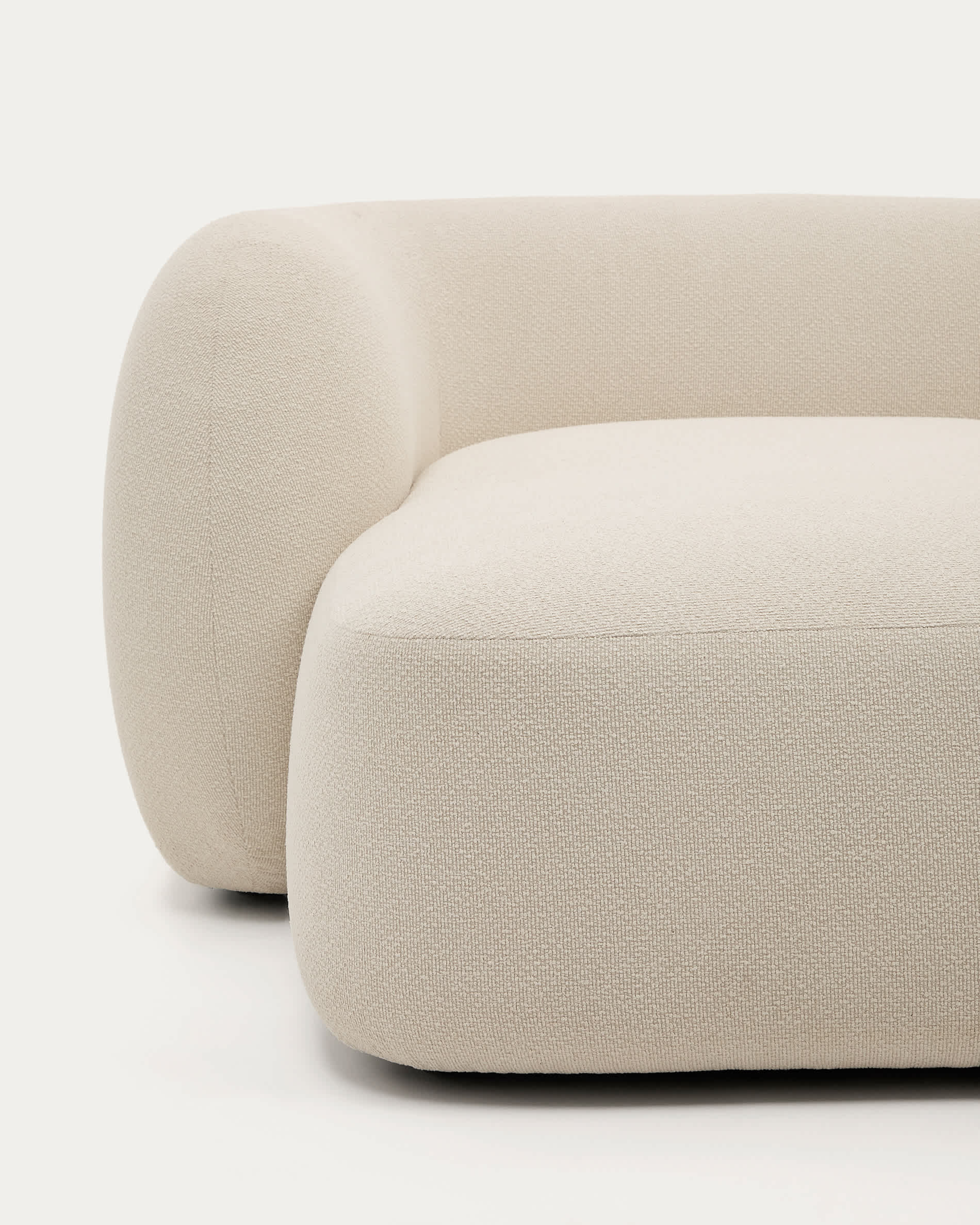 Martina ecru chenille 4-seater modular sofa with right chaise longue 377cm