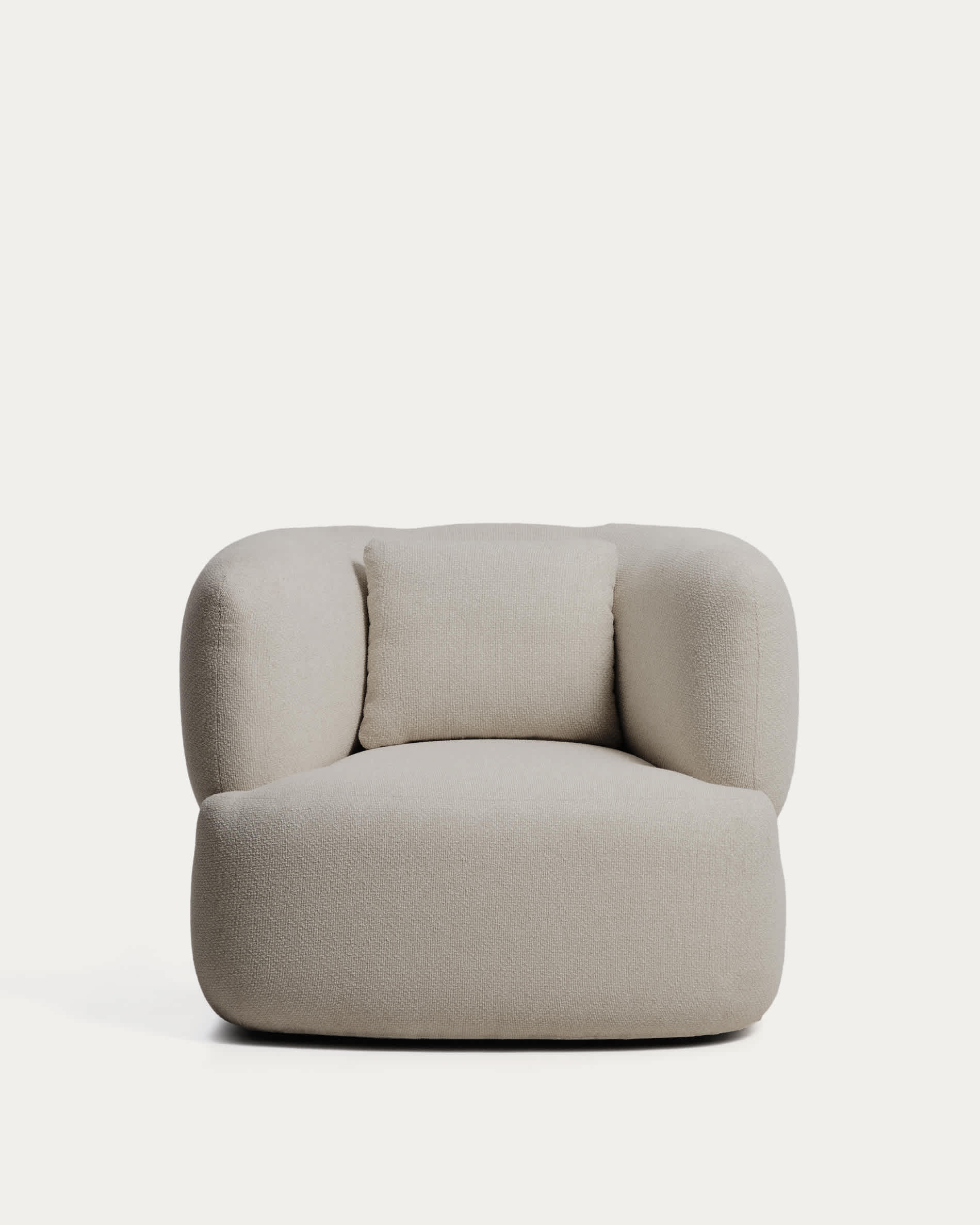 Martina stone-coloured chenille armchair with cushion FSC Mix Credit