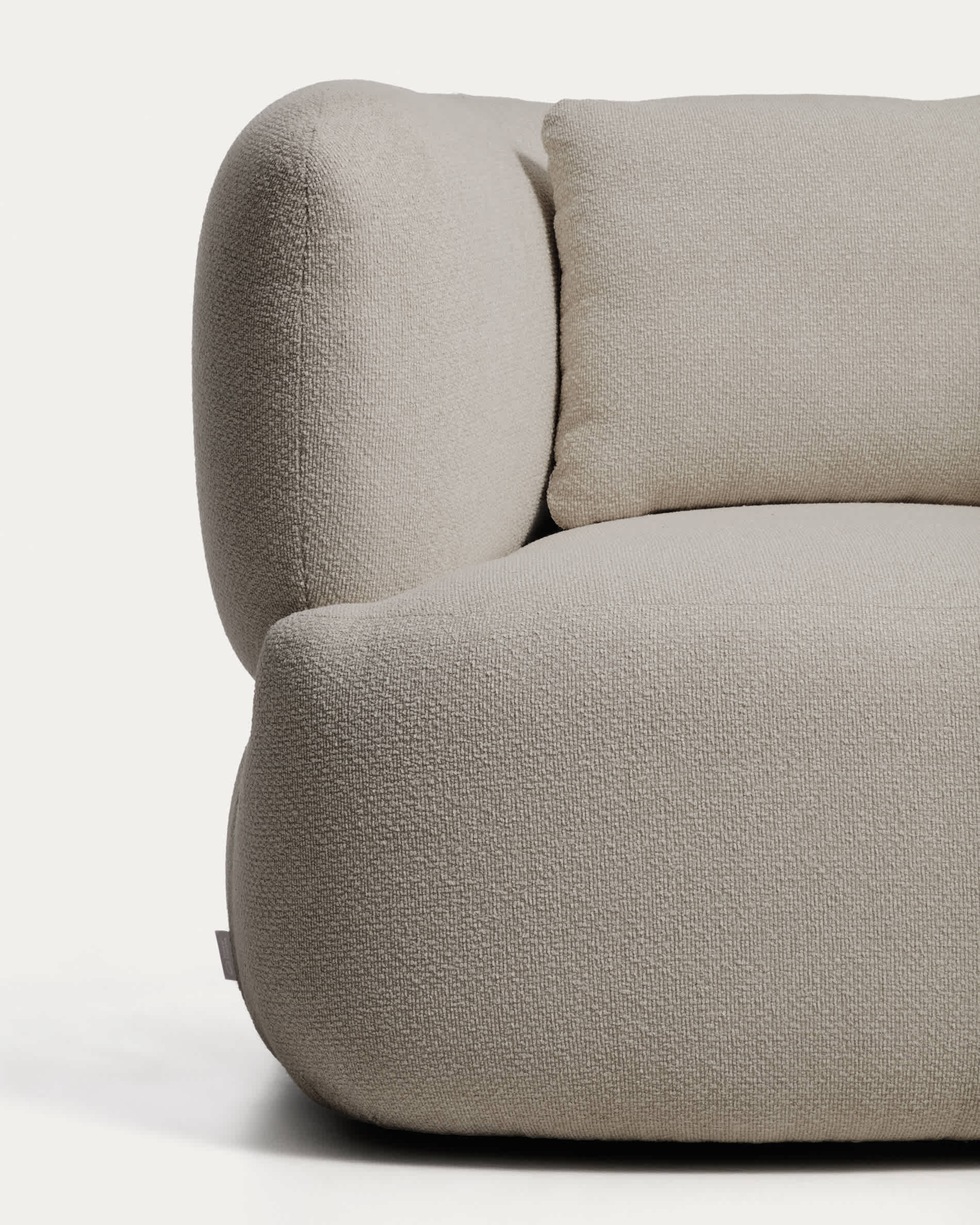 Martina stone-coloured chenille armchair with cushion FSC Mix Credit