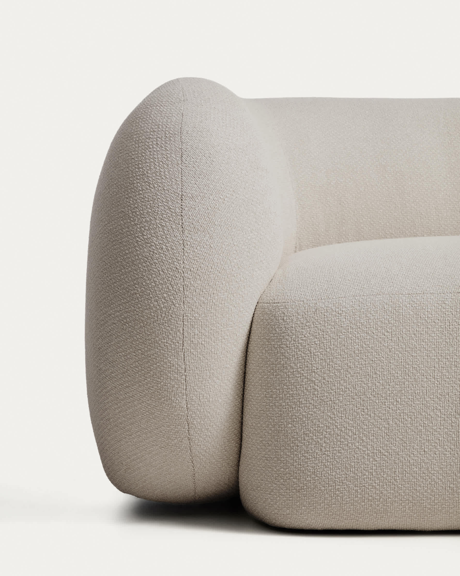 Martina stone-coloured bouclé 3-seater sofa 246cm FSC Mix Credit