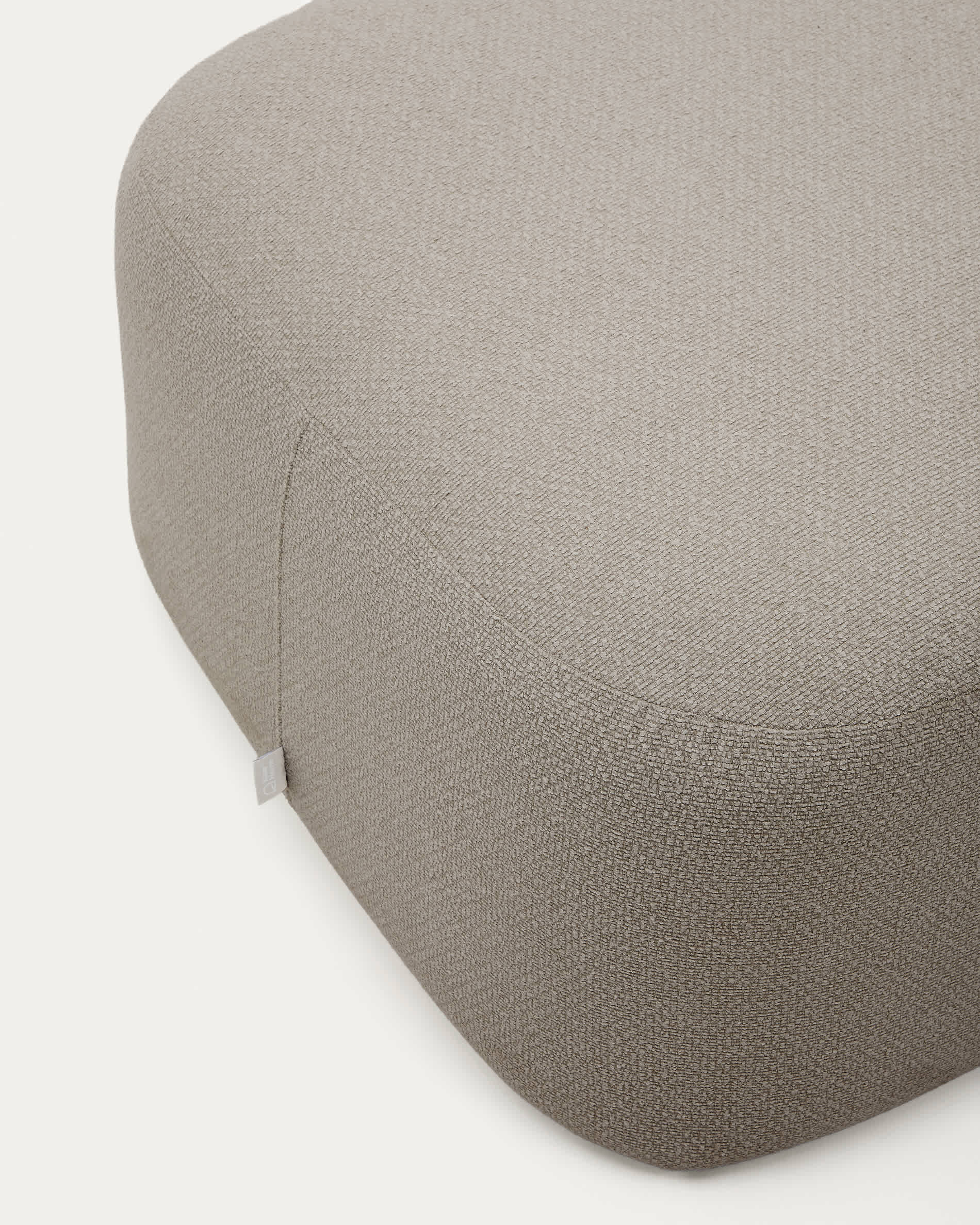 Martina stone-coloured chenille footrest 123 x 85 cm