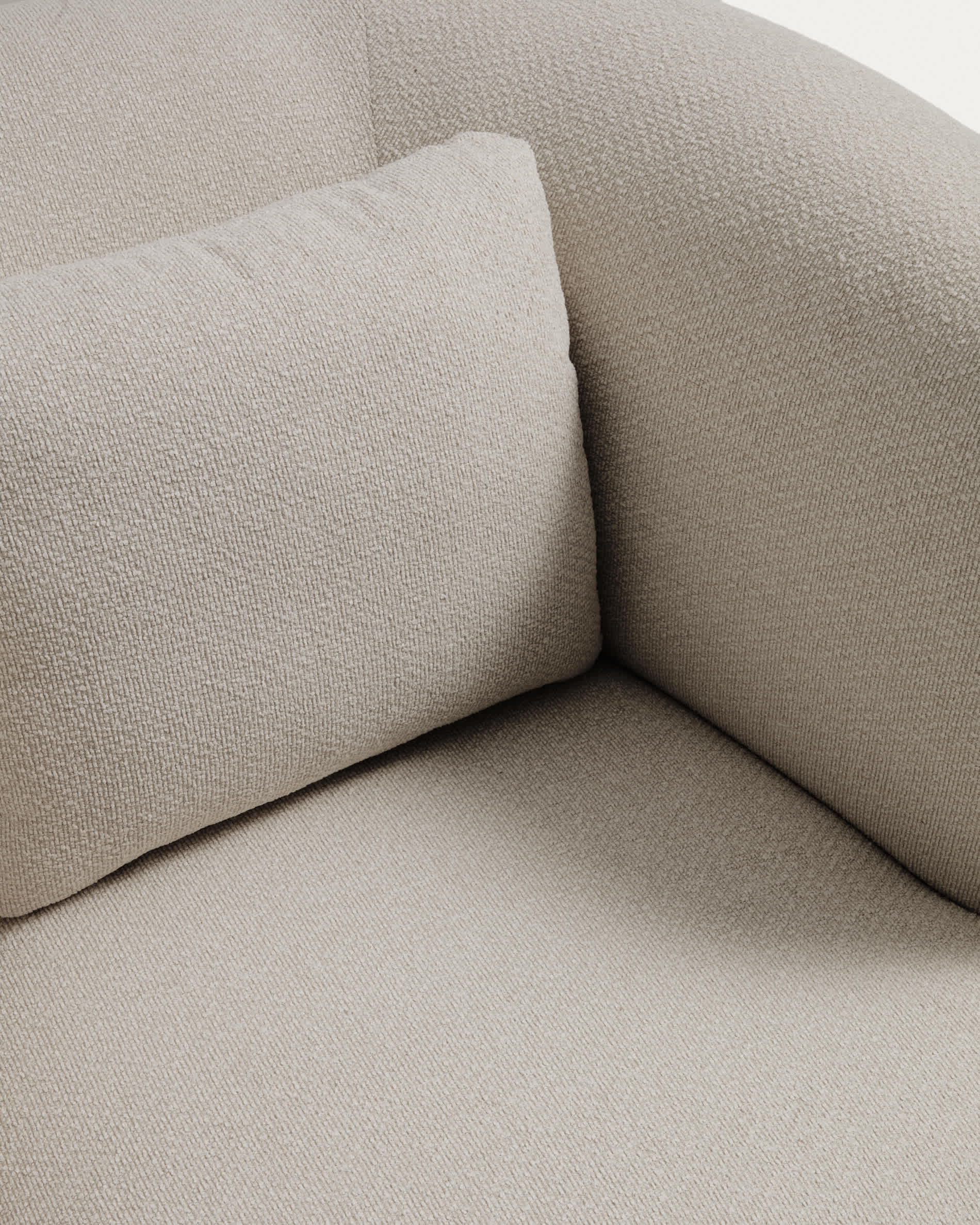 Martina stone-coloured chenille armchair with cushion FSC Mix Credit