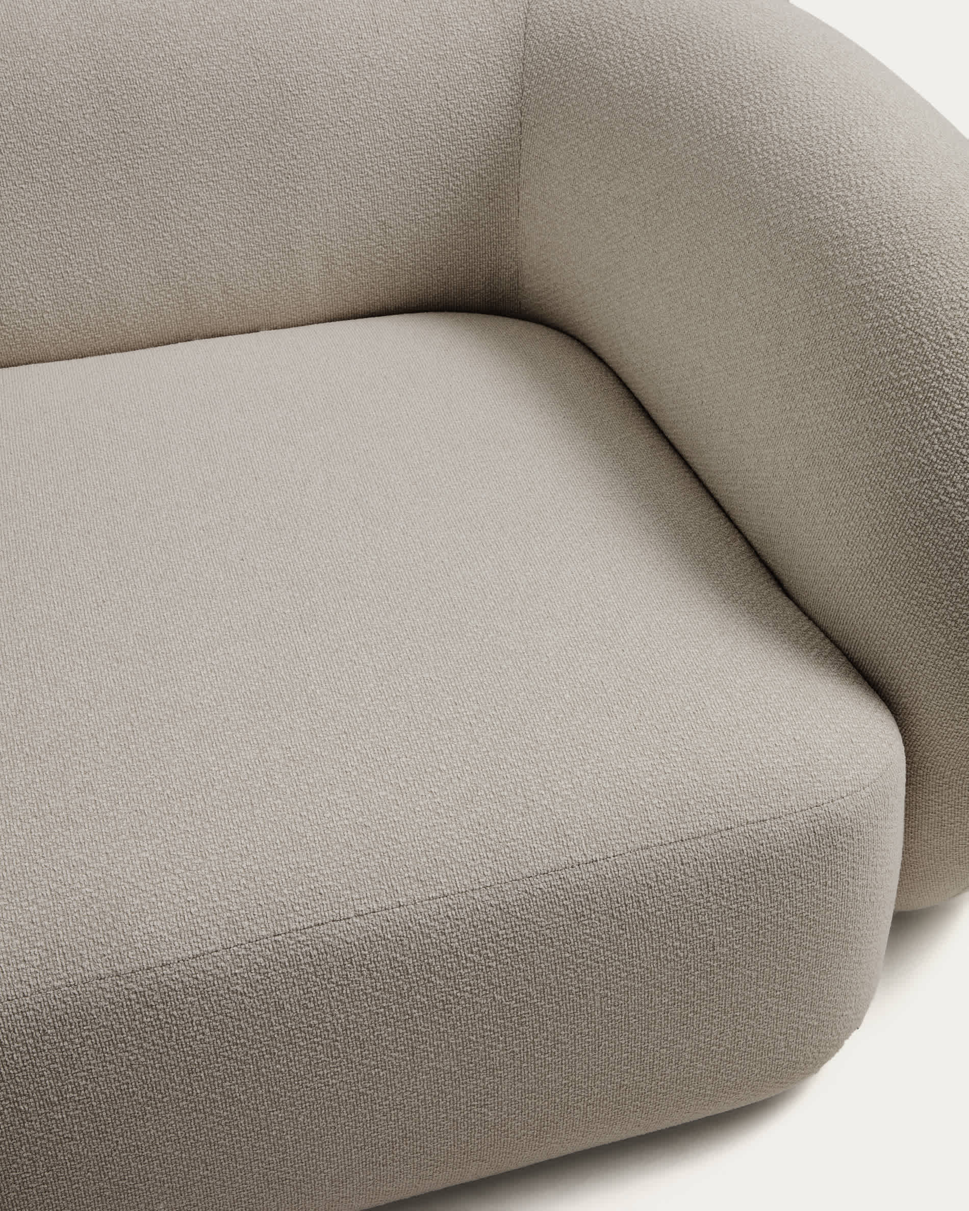 Martina stone-coloured bouclé 3-seater sofa 246cm FSC Mix Credit