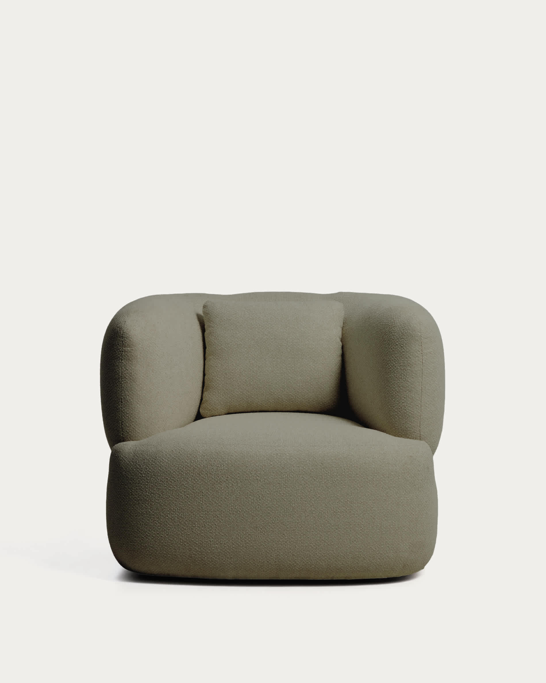 Martina green chenille swivel armchair with cushion FSC Mix Credit
