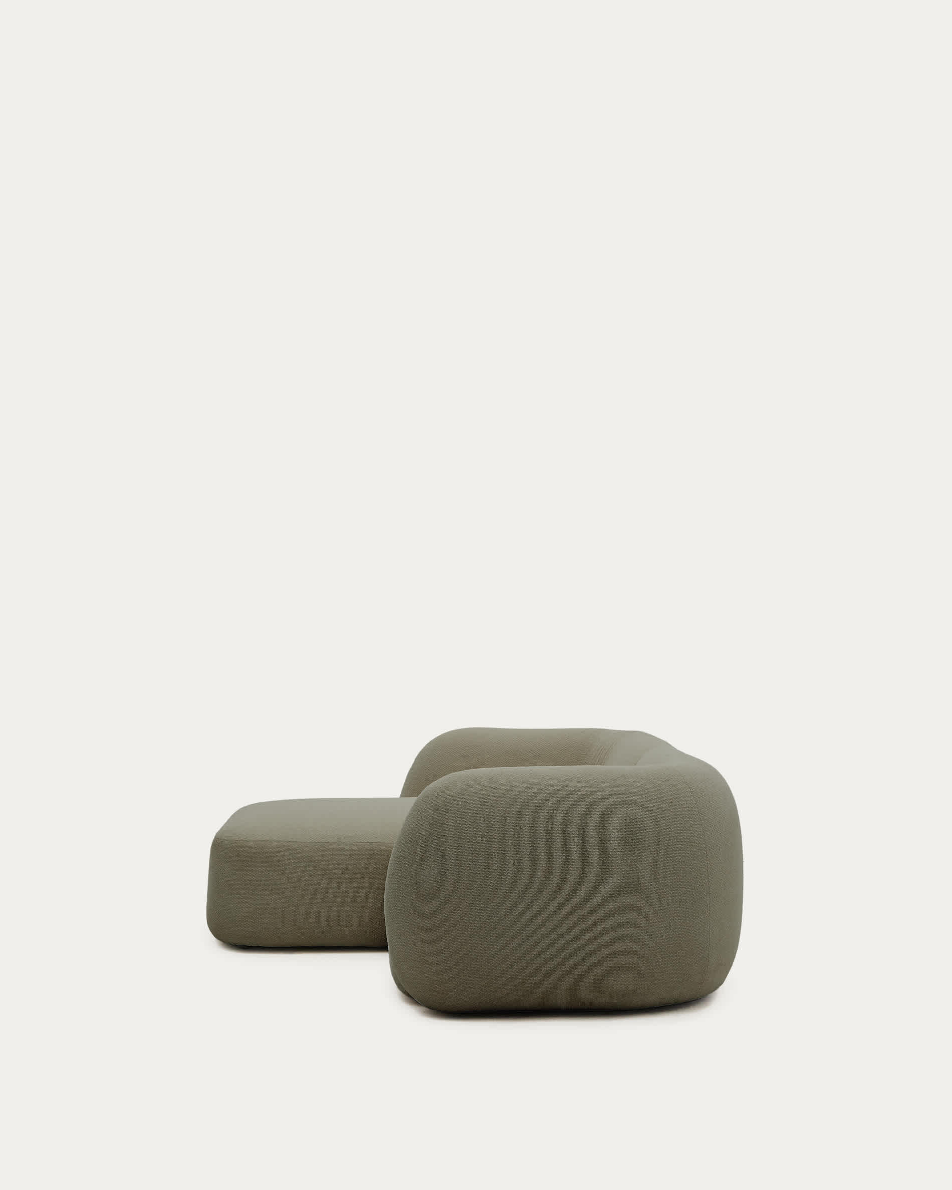 Martina green chenille 2-seater modular sofa with left chaise longue 230 cm