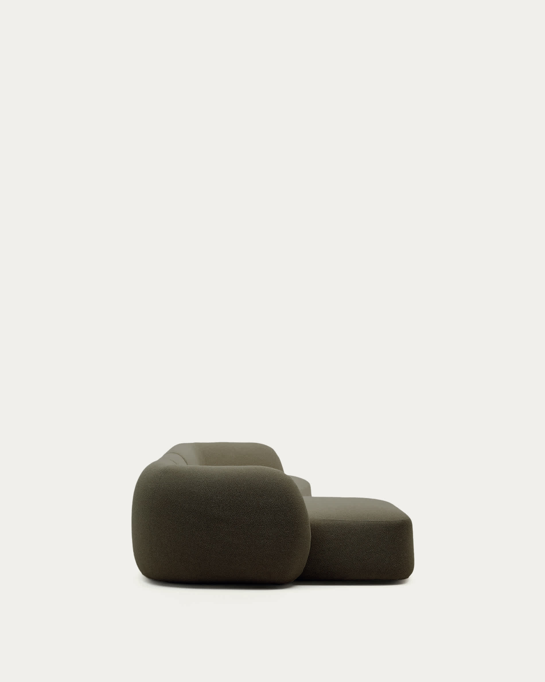 Martina green chenille 4-seater modular sofa with left chaise longue 377 cm