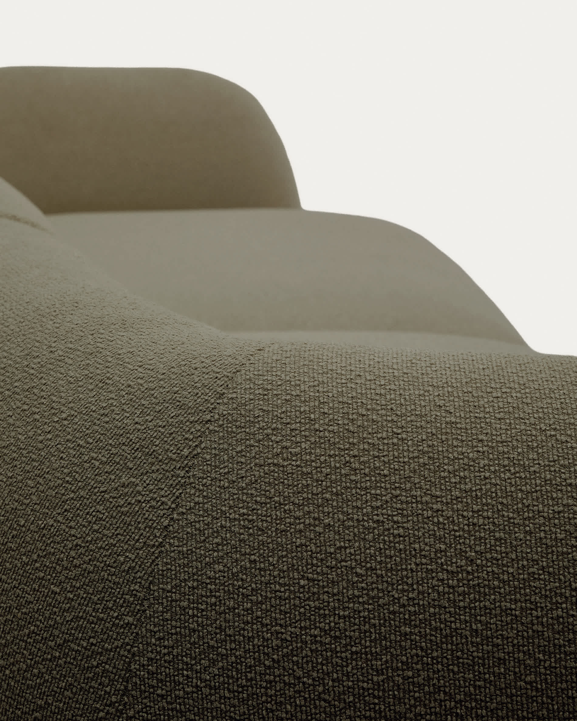 Martina green chenille 2-seater modular sofa with left chaise longue 230 cm