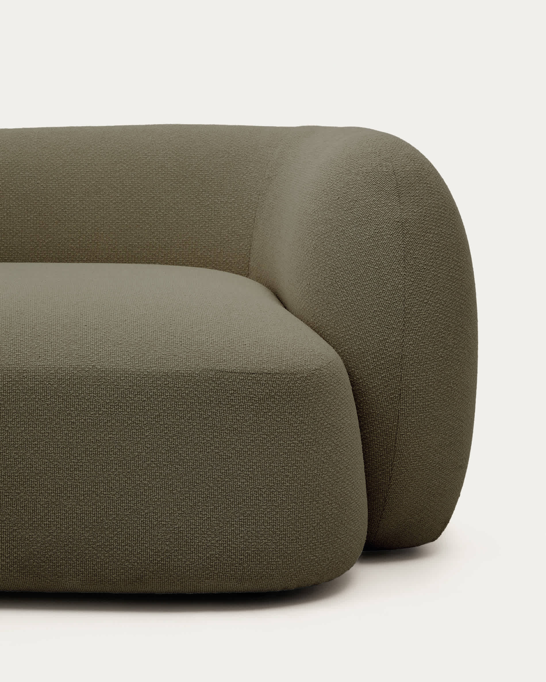 Martina green chenille 4-seater modular sofa with left chaise longue 377 cm