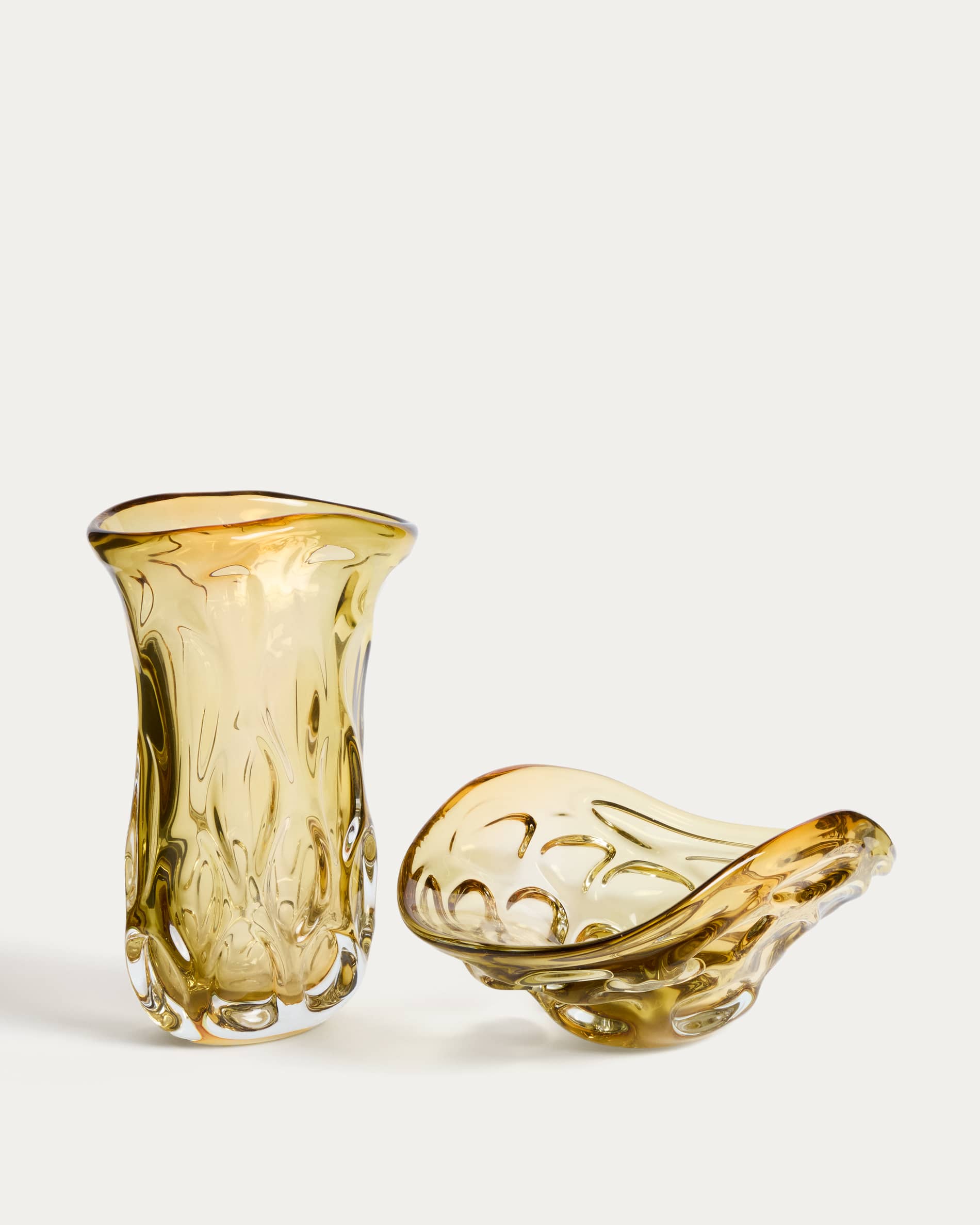 Sidula vase in light amber glass 37cm