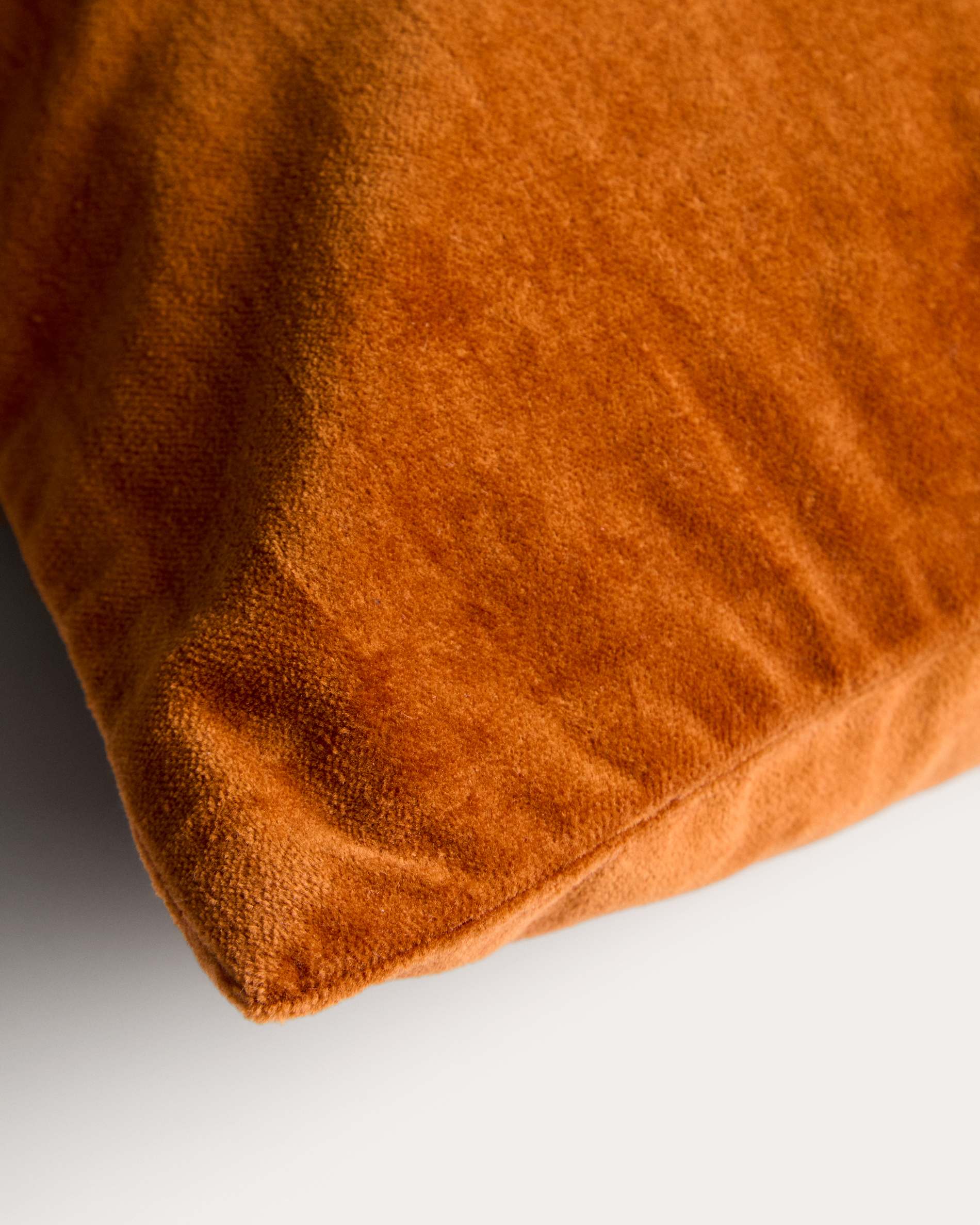 Tavre orange velvet cushion cover with embroidered detailing 30 x 50 cm